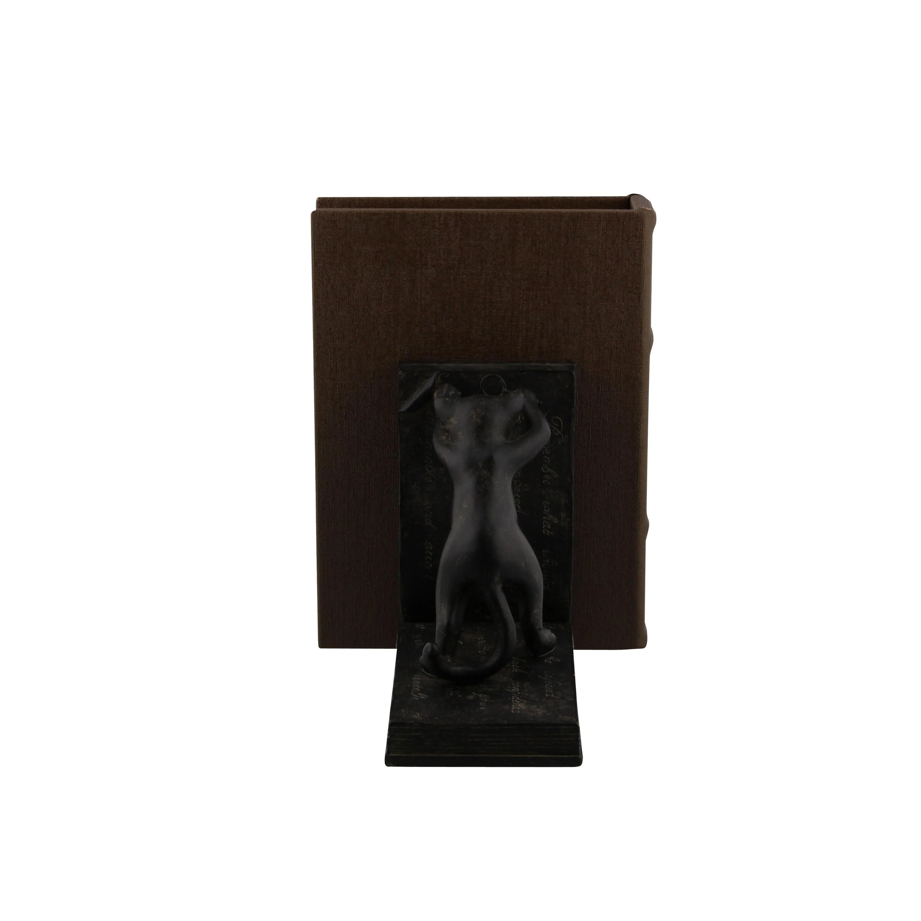 Black Polystone Eclectic Bookends Animals (Set of 2)