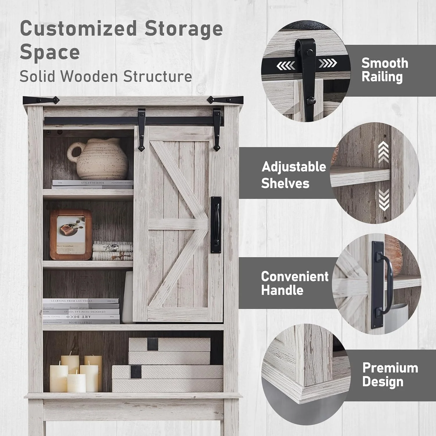 Farmhouse Over The Toilet Storage Cabinet, Cabinet Over Toilet