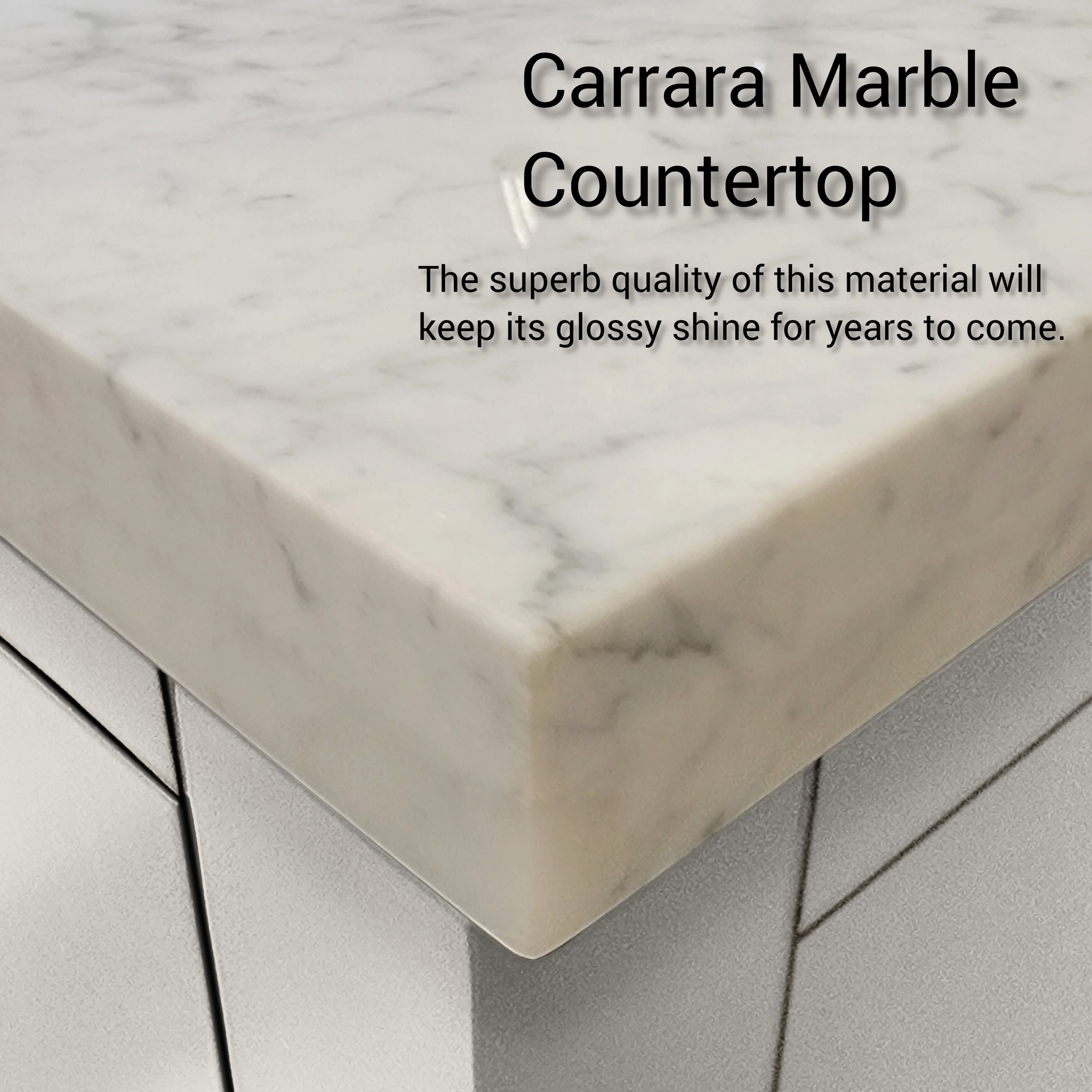 Castor Bath Vanity with Carrara Marble Top and Sink