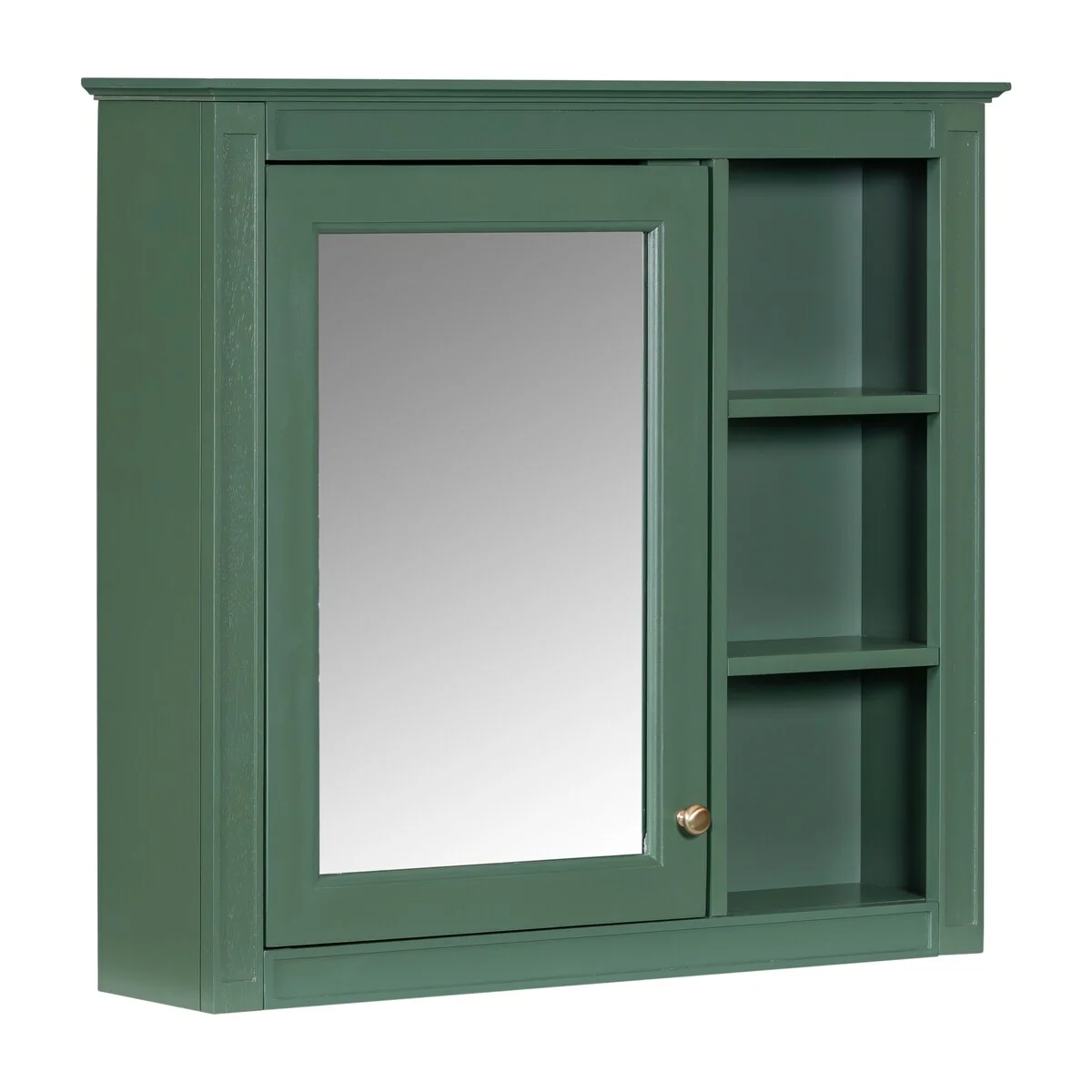 30'' x 28'' Wall Mounted Bathroom Storage Cabinet, Modern Bathroom Wall Cabinet with Mirror,Mirror Cabinet with 3 Open Shelves