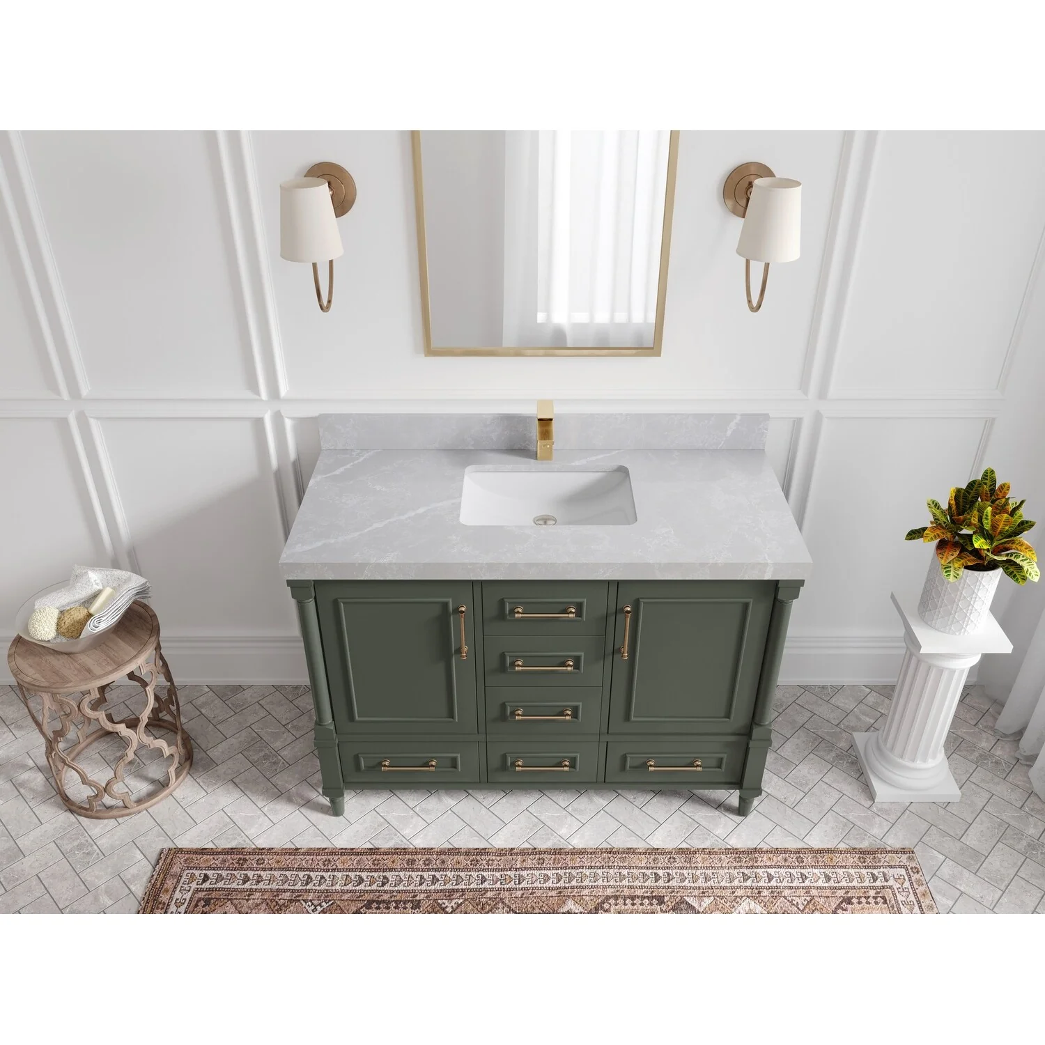 Willow Collections 48 in. W x 22 in. D Aberdeen Single Bowl Sink Bathroom Vanity with Countertop