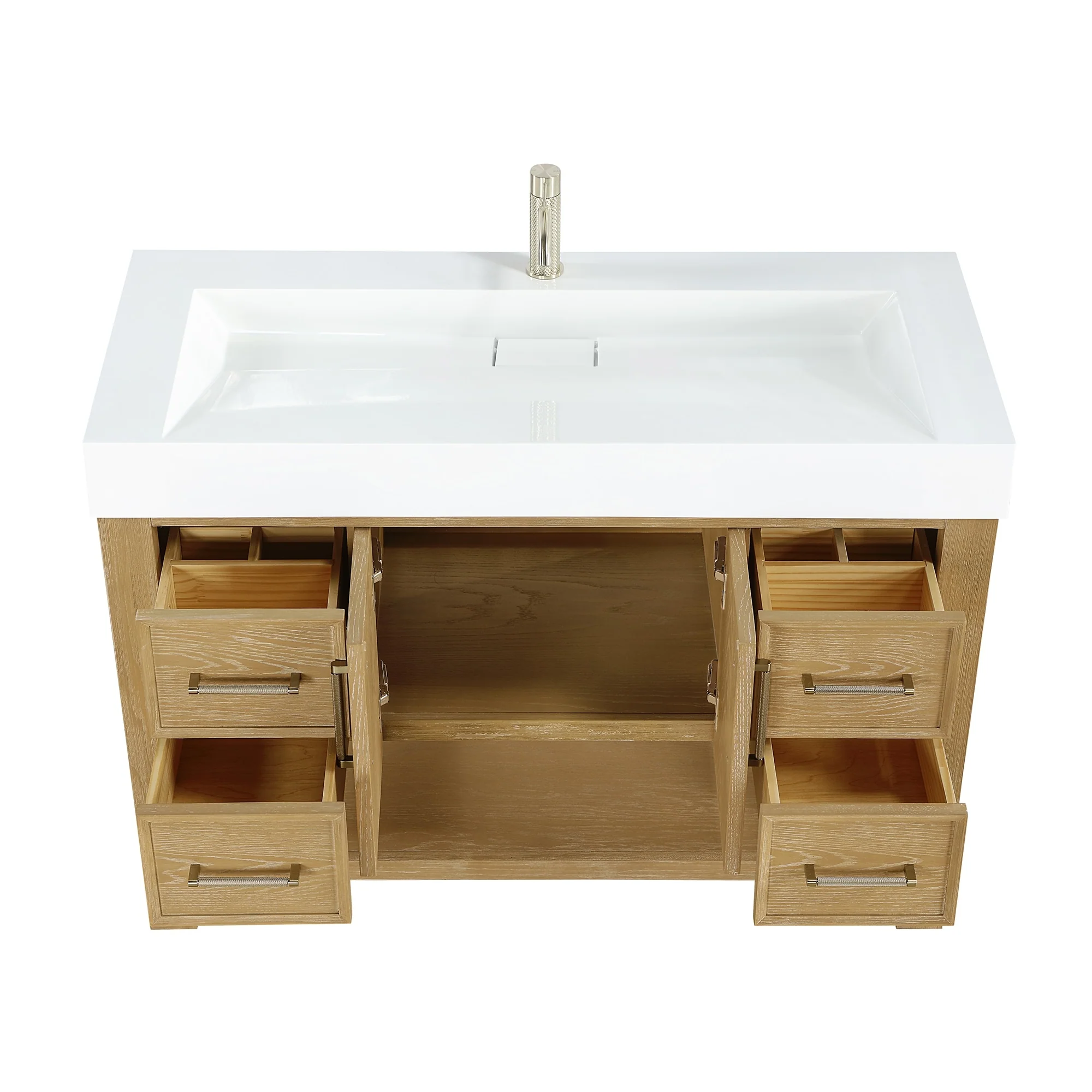 Vera Bath Vanity with Integrated Stone Sink Top and Mirror
