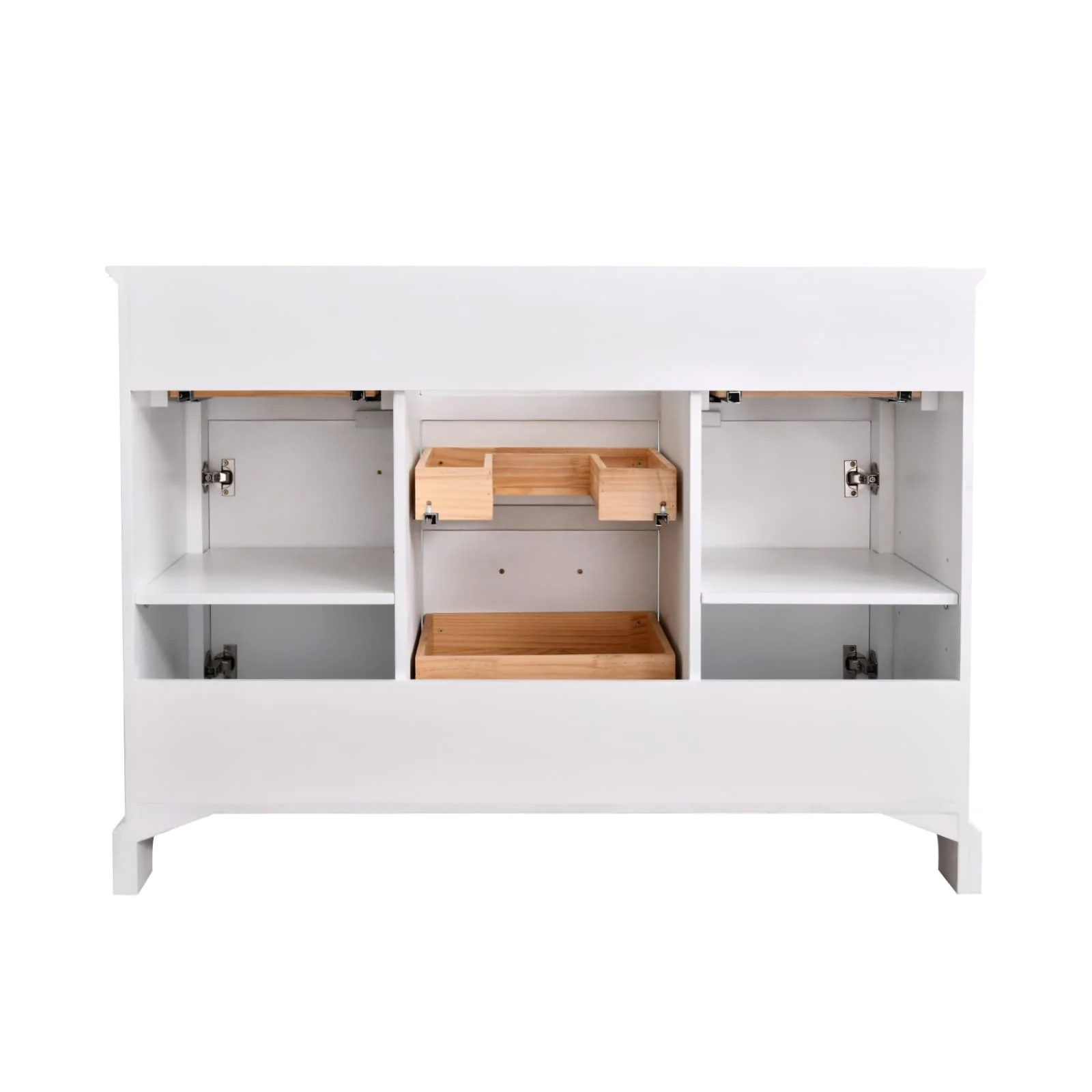 Prismarble Bathroom Vanity 48 in White with Marble Countertop & Backsplash