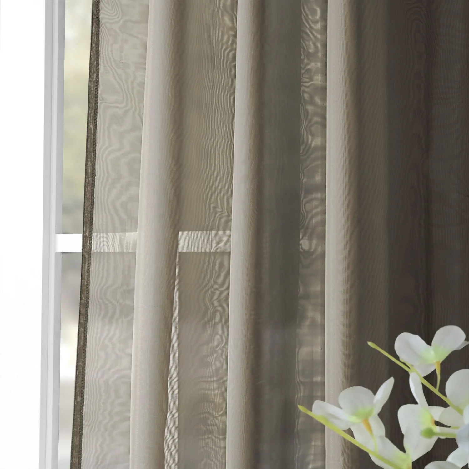 Exclusive Fabrics Extra Wide Double Layer Sheer Curtains (1 Panel) - Elegant Window Treatment