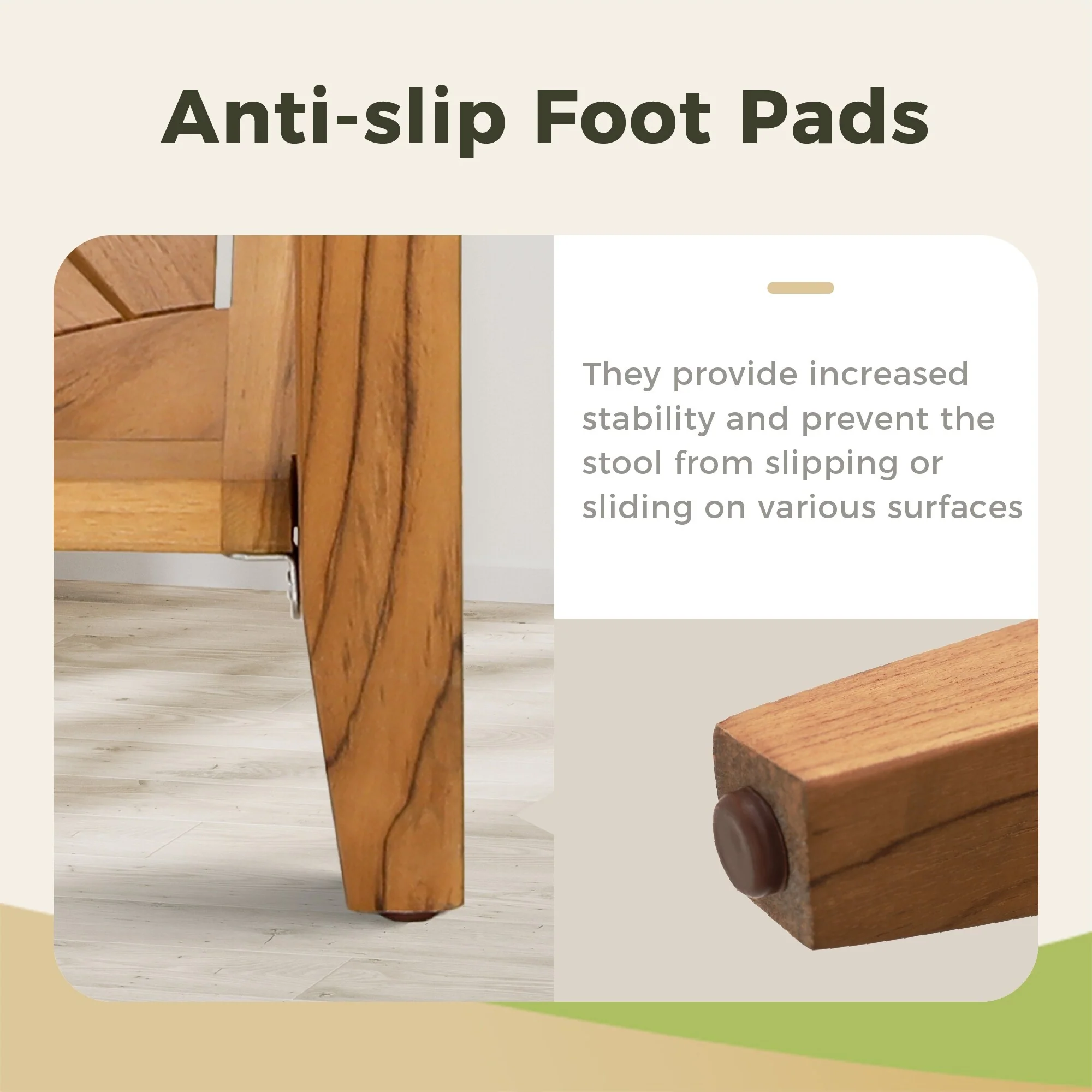 Bathroom Stool with Storage Shelf, Teak Shower Bench Waterproof Wood Bench, Shower Seat