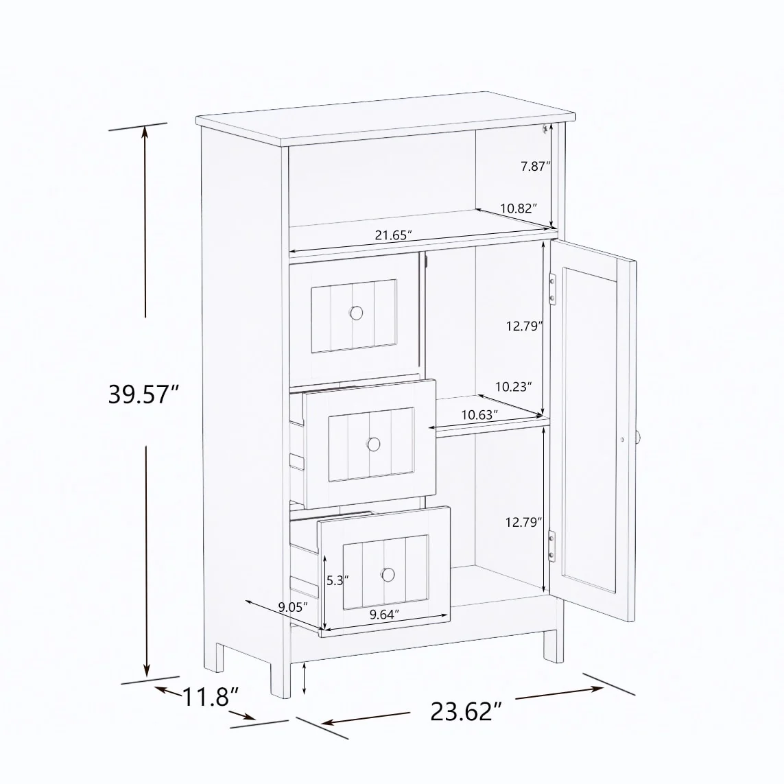 Bathroom Standing Storage Cabinet