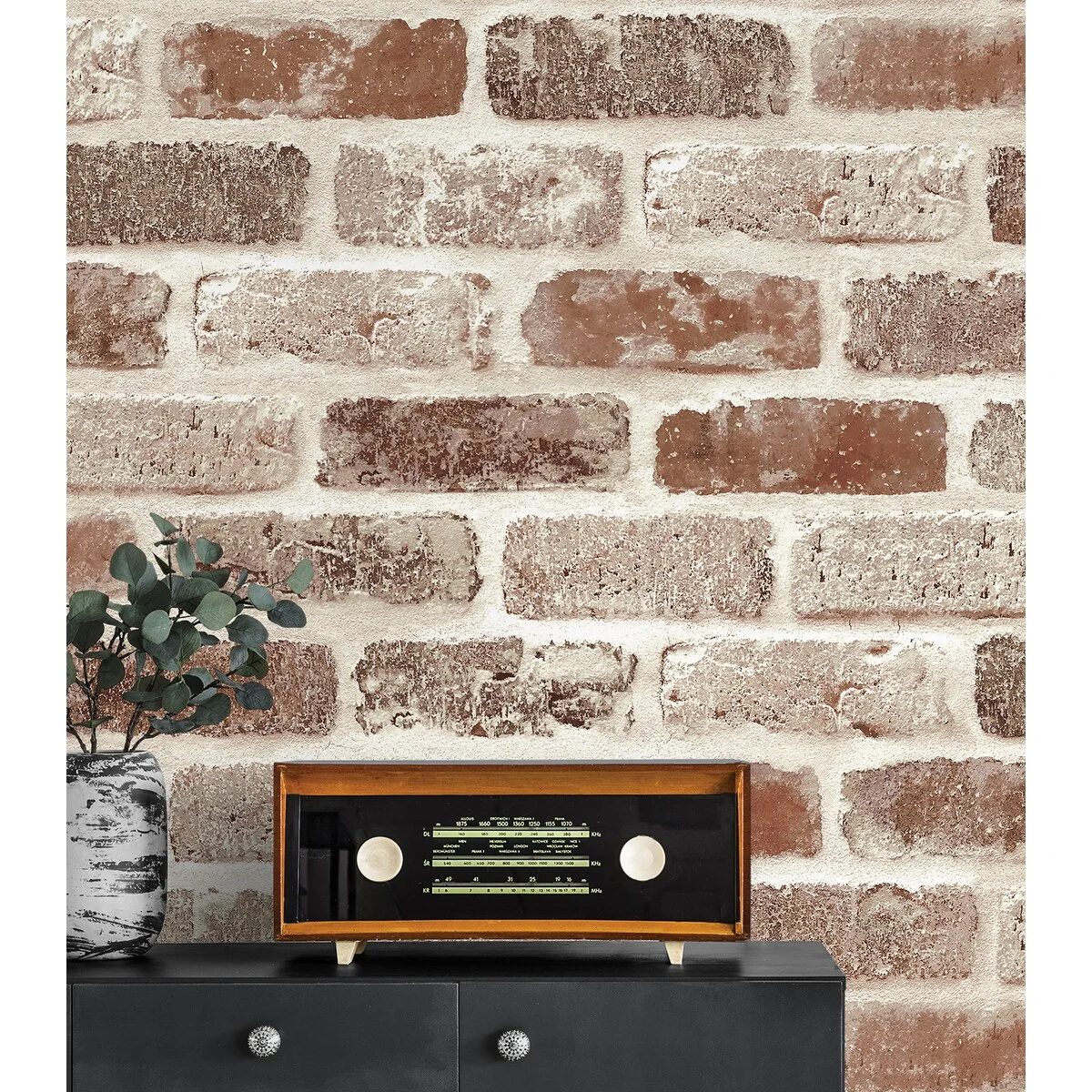 NextWall Washed Brick Peel and Stick Removable Wallpaper