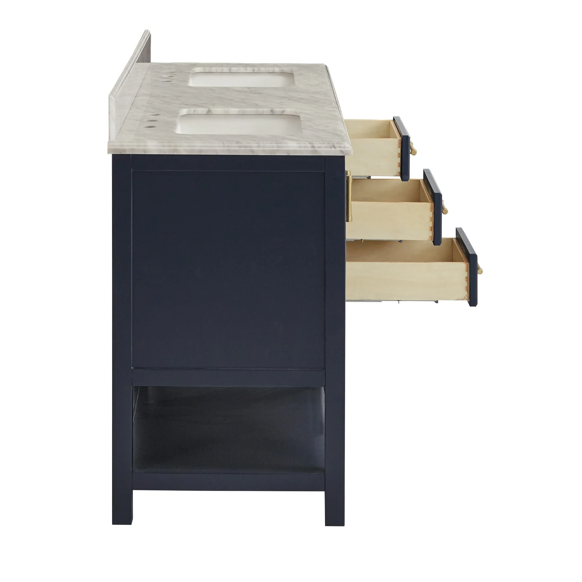 Lilleham Bathroom Sink Vanity with White Marble Veneer Stone Top by iNSPIRE Q Classic