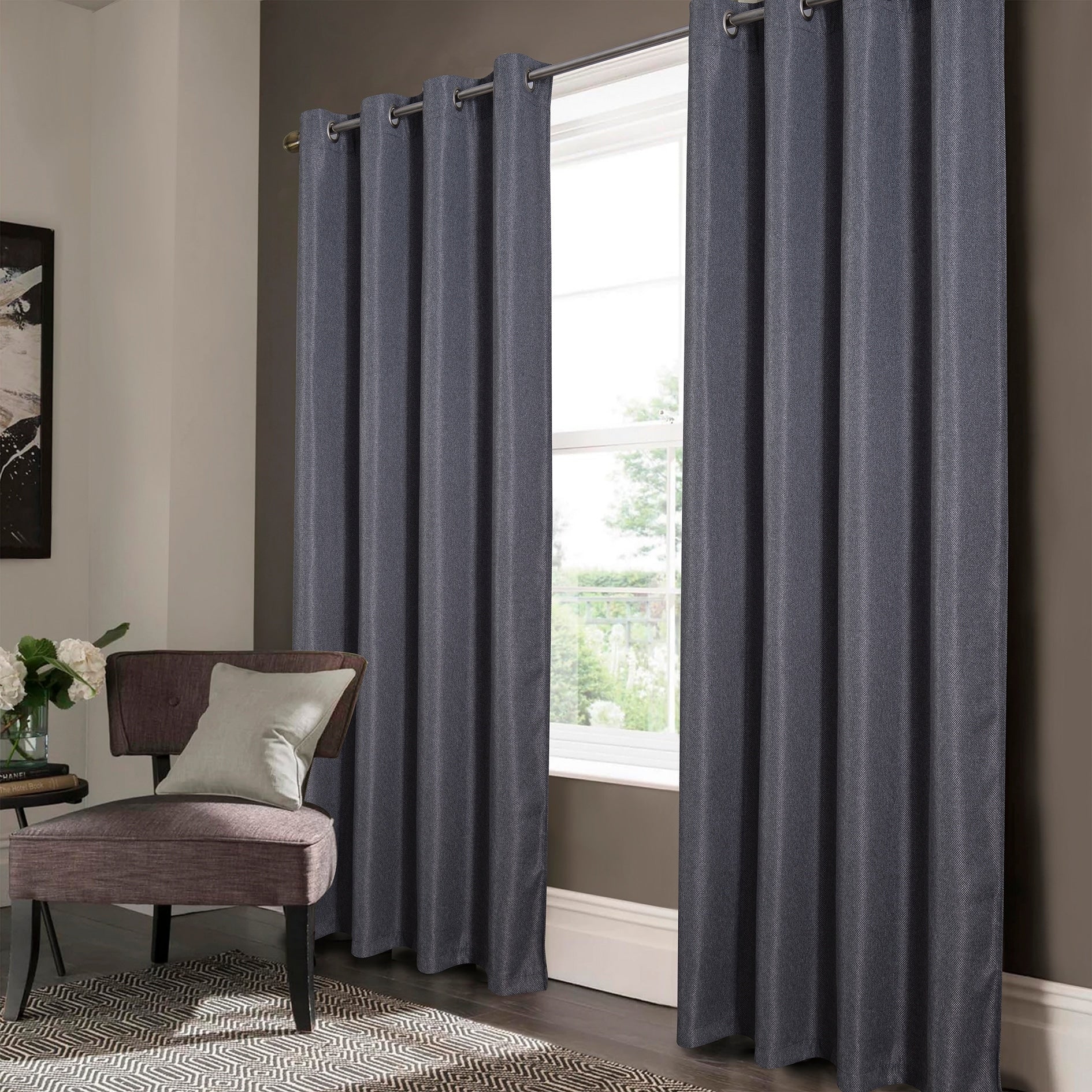 Lucas Textured Jacquard Blackout Window Curtain Panel