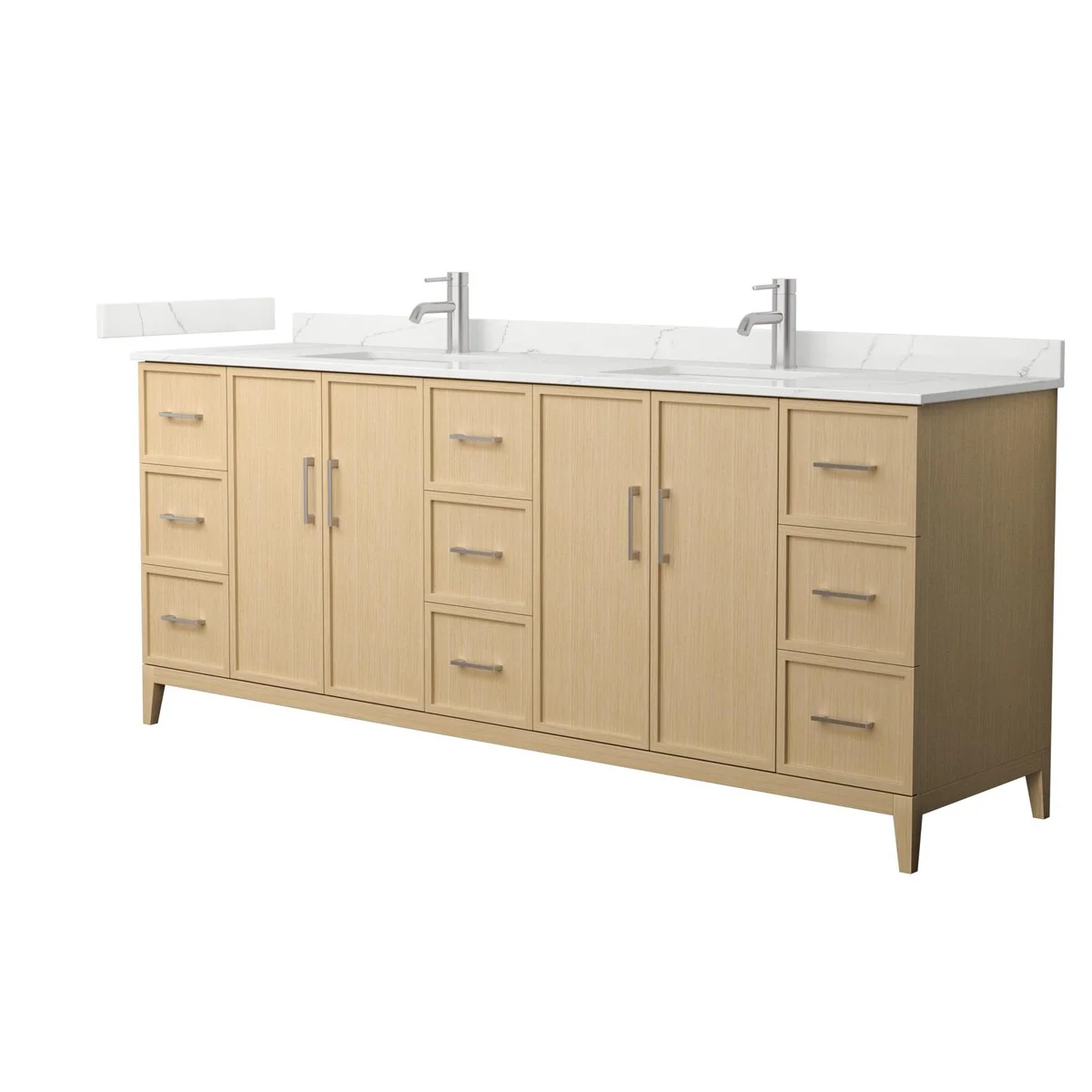 Elan 84-inch Double Vanity, Single Hole Quartz Top