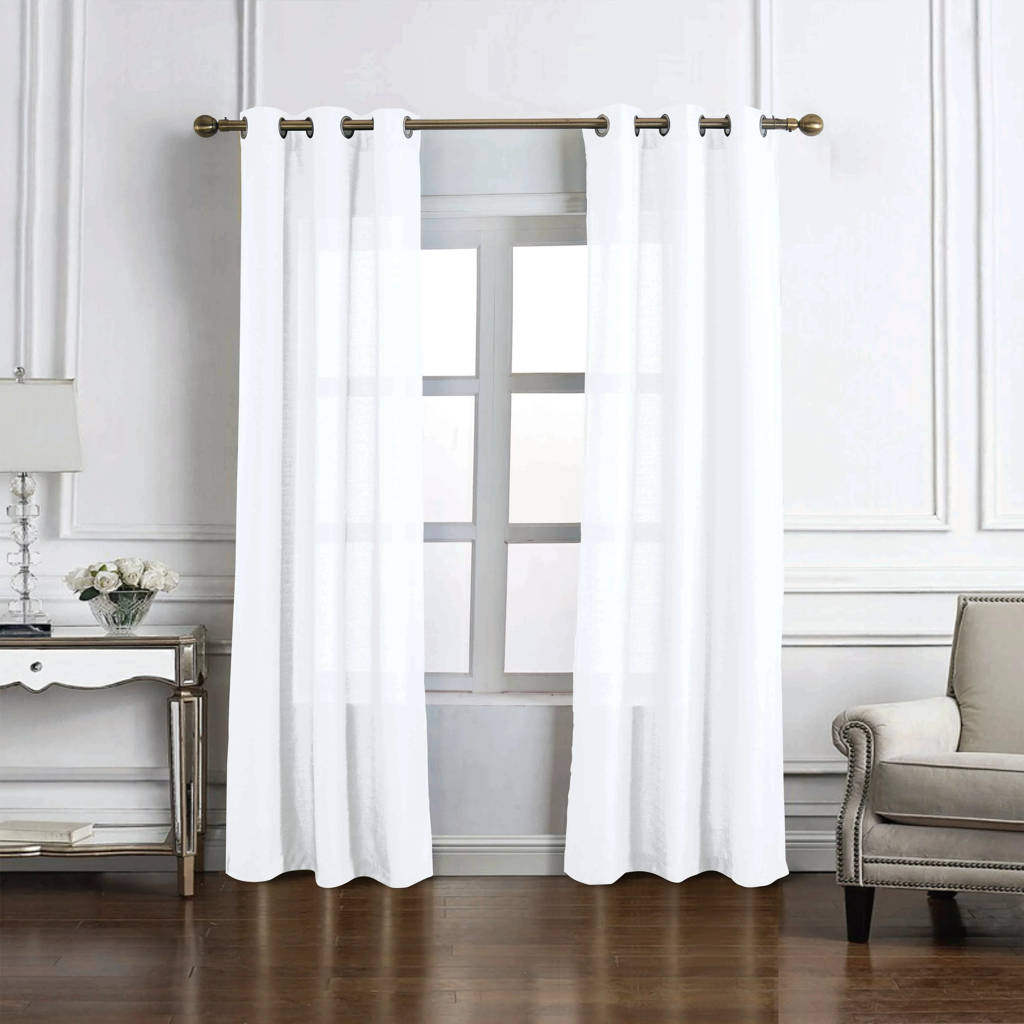 Cole Textured Grommet Window Curtain Panel 90