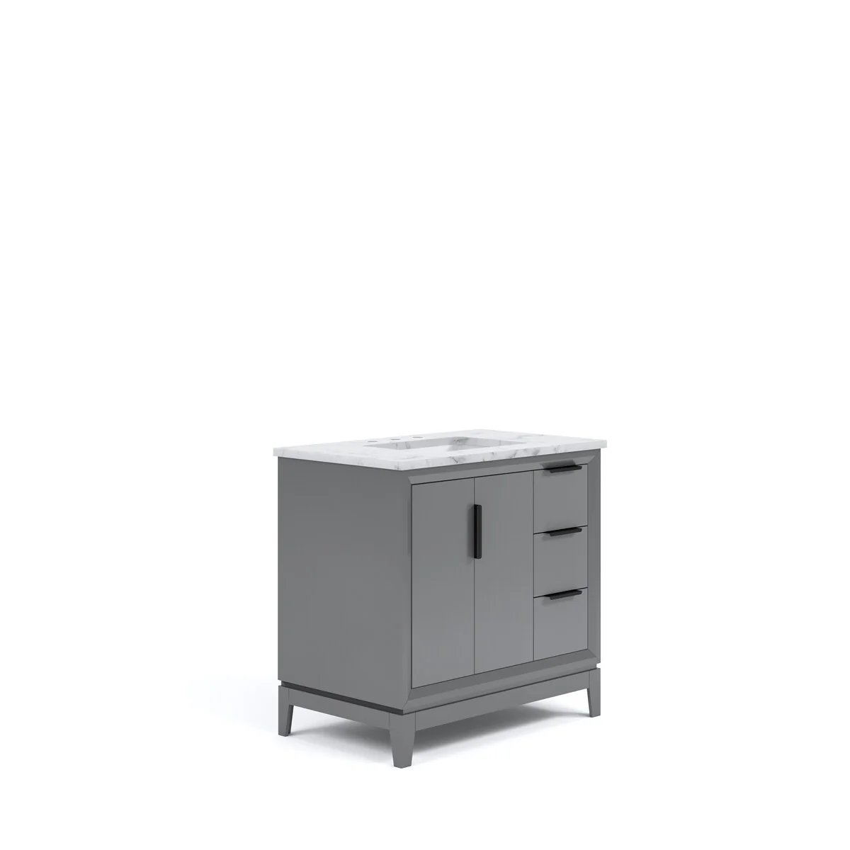 Elizabeth 36-Inch Single Sink Carrara White Marble Vanity