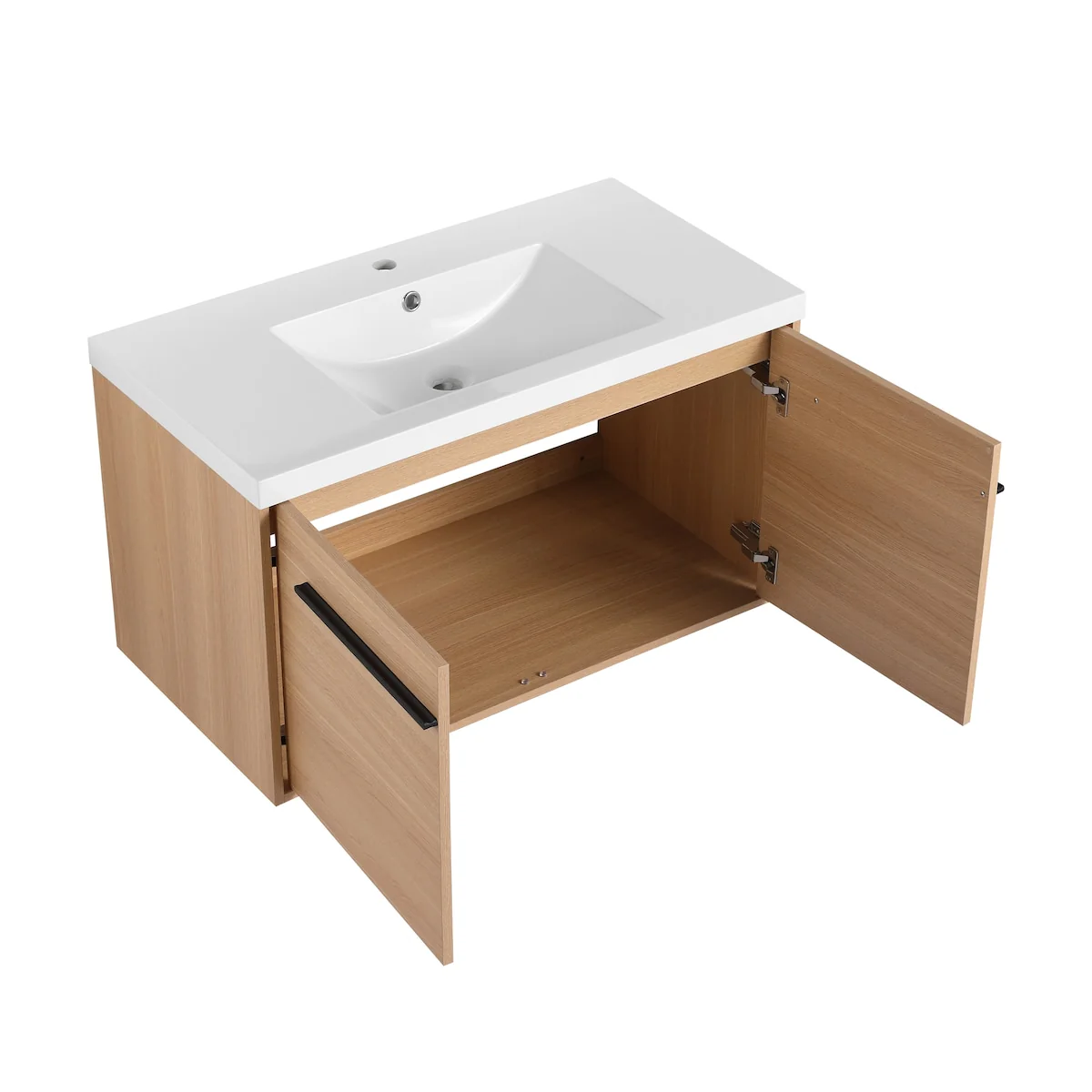 Bathroom Vanity with Resin Countertop Sink & 2 Doors