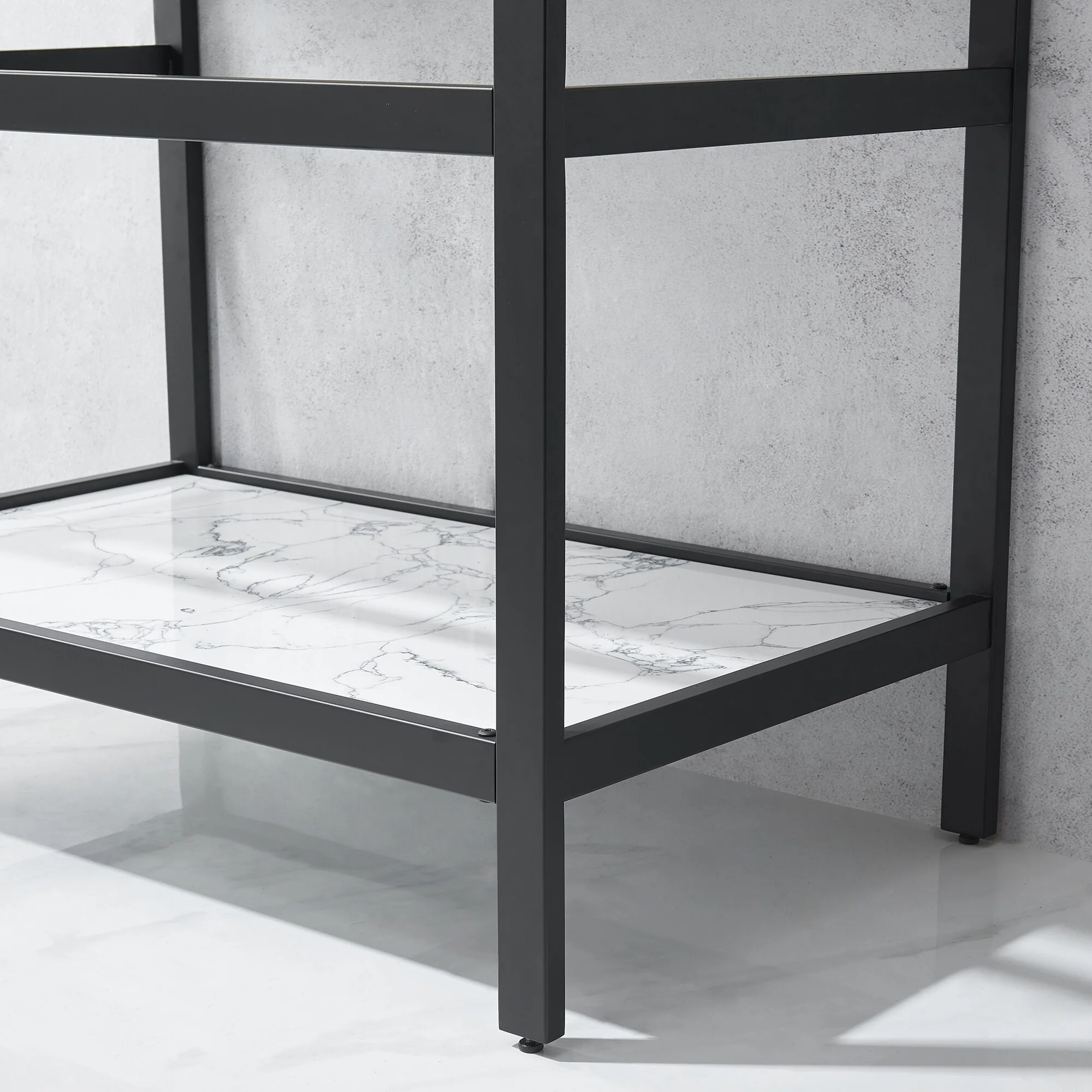 Ecija Bath Vanity, Metal Support with Composite Stone Top, no Mirror