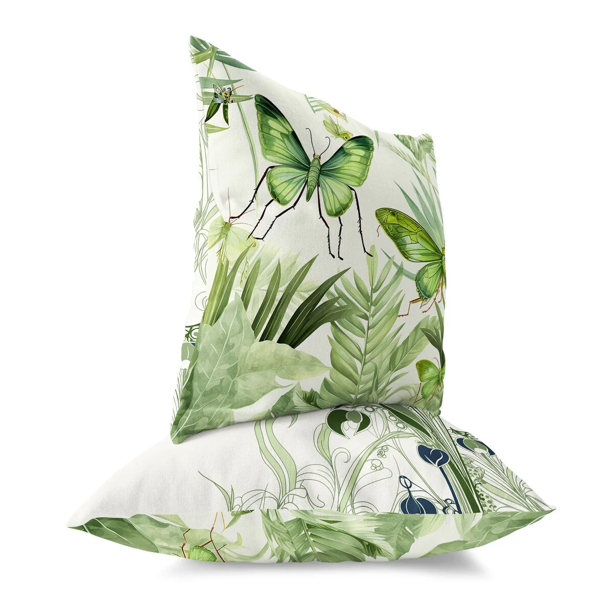 Green And 0 Butterfly Dreams Indoor/Outdoor Throw Pillow Zipper
