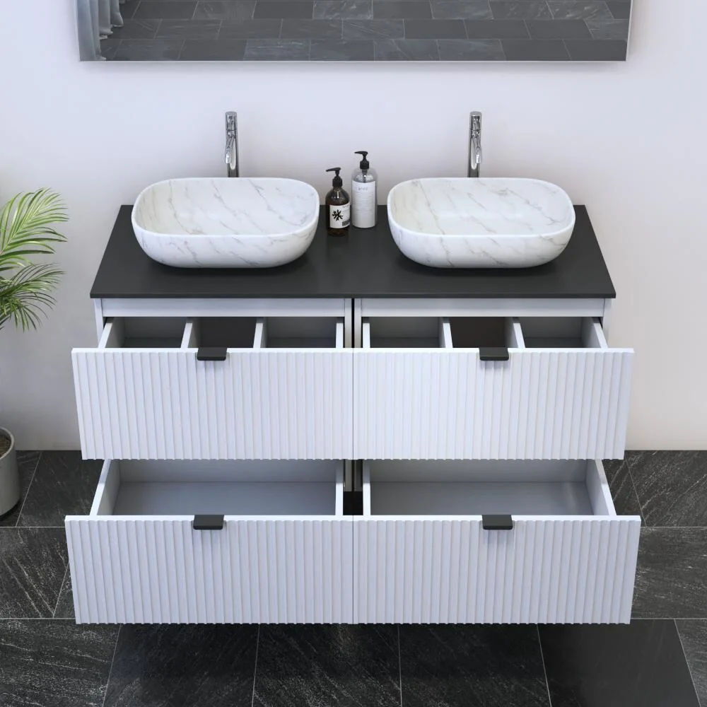 Nicole 4S 120 Double Sink Floating Bathroom Vanity (48