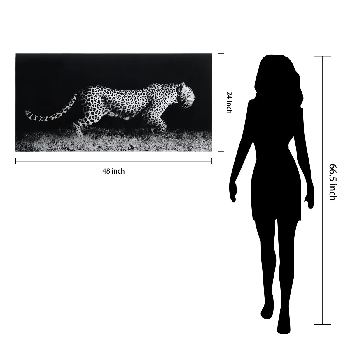 Leopard Wall Art Printed on Frameless Free Floating Tempered Glass