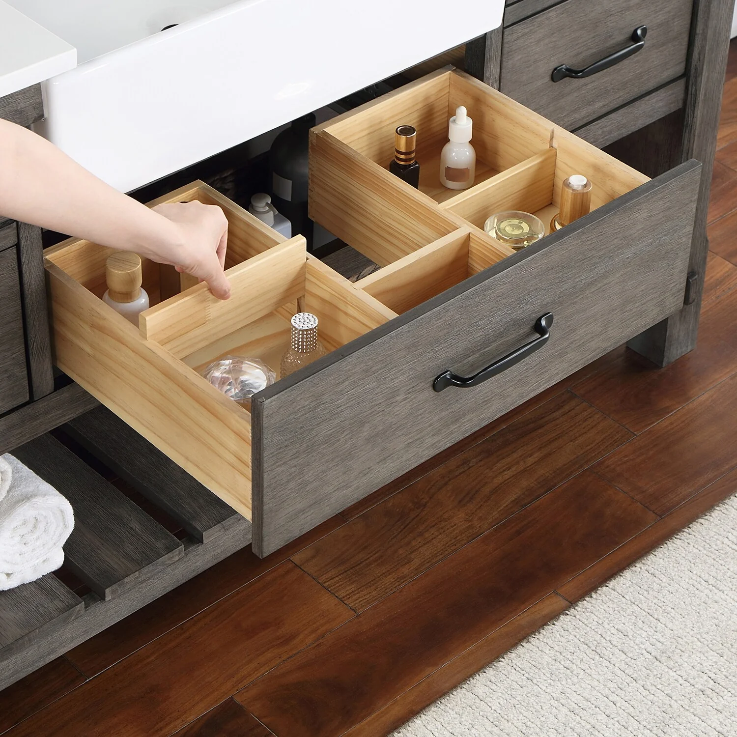 Villareal Bath Vanity with Composite Stone Top without Mirror