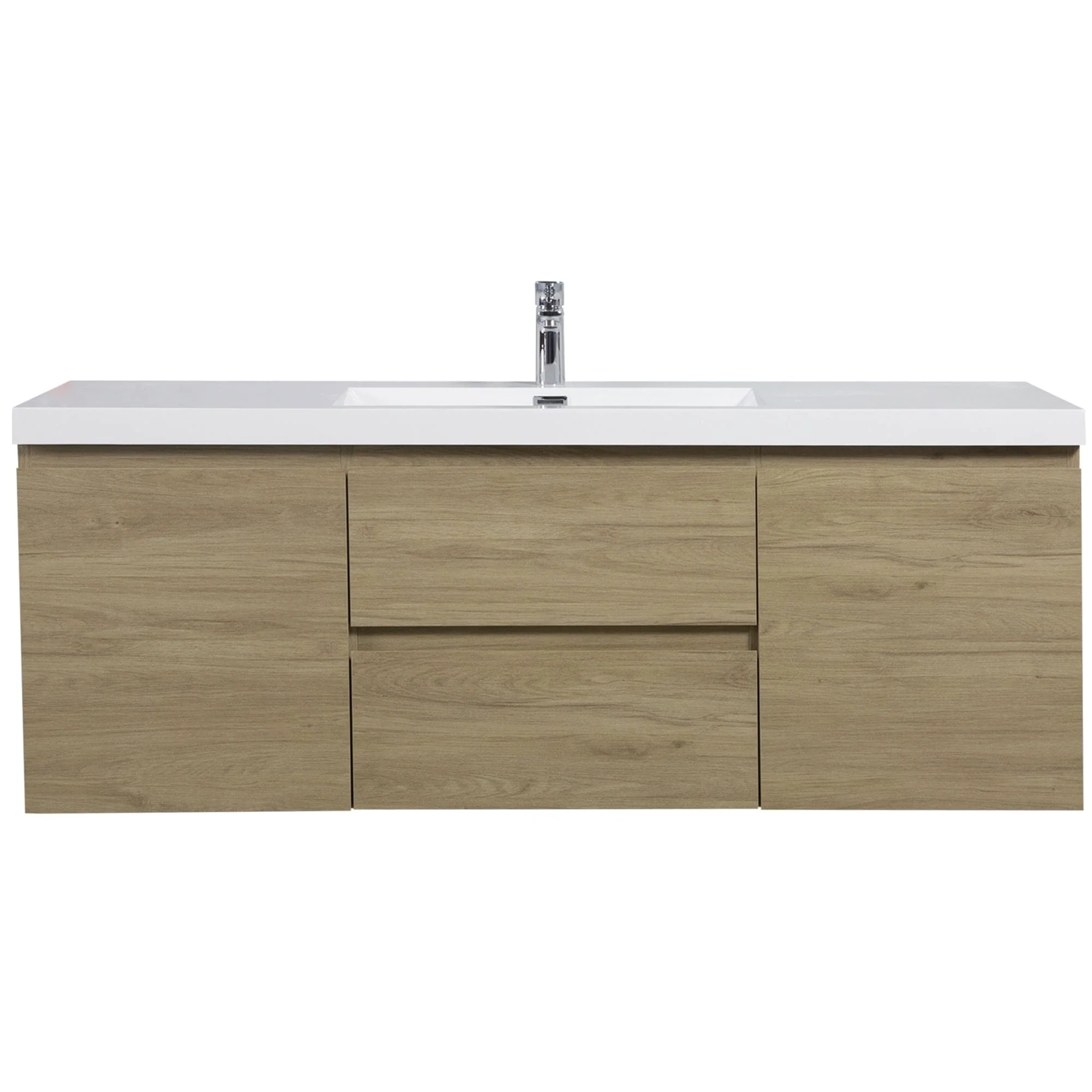 MDF Floating Bathroom Vanity with Integrated Resin Sink
