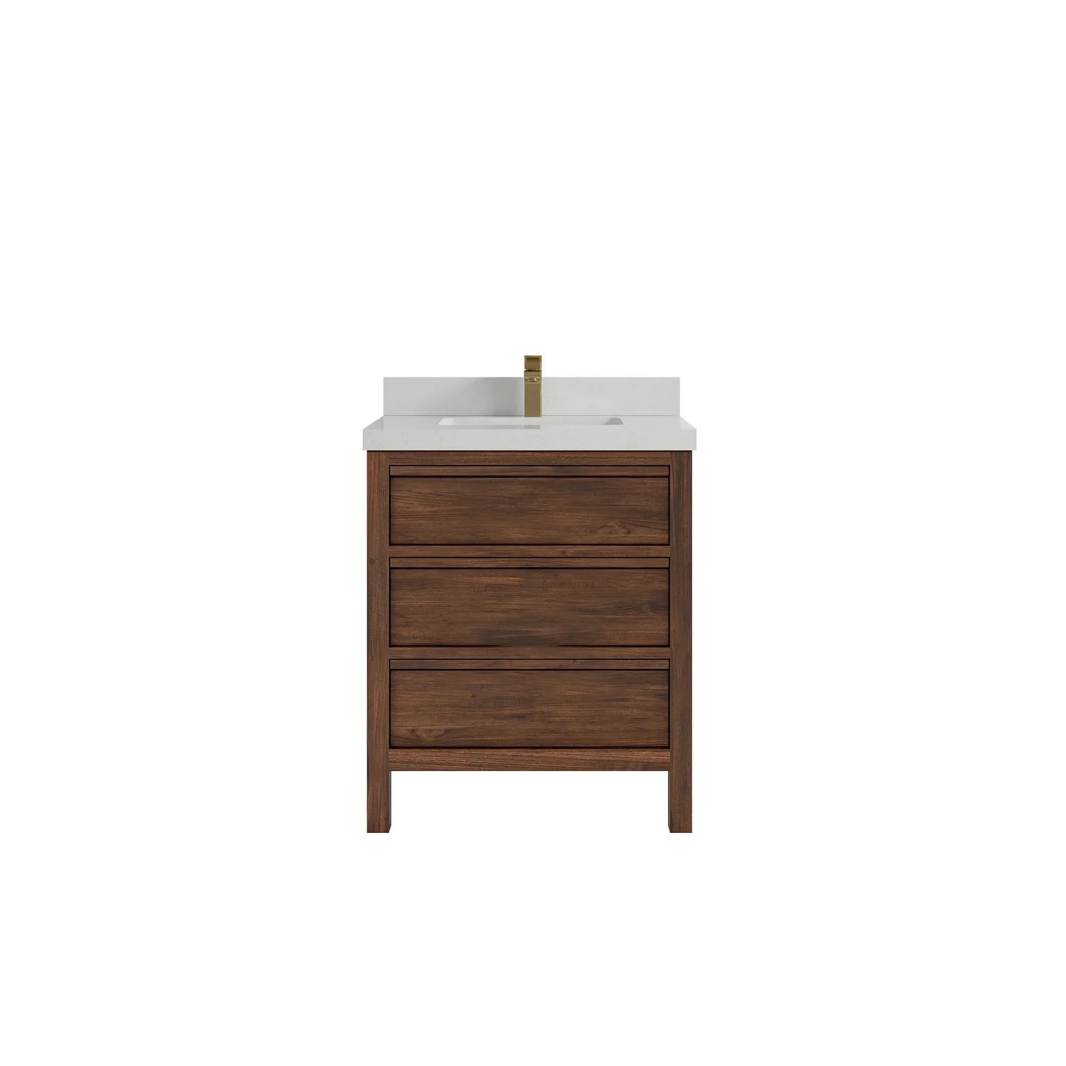 Willow Collections 30 in. W x 22 in. D Elizabeth Solid Teak Wodd Single Sink Bathroom Vanity with Countertop