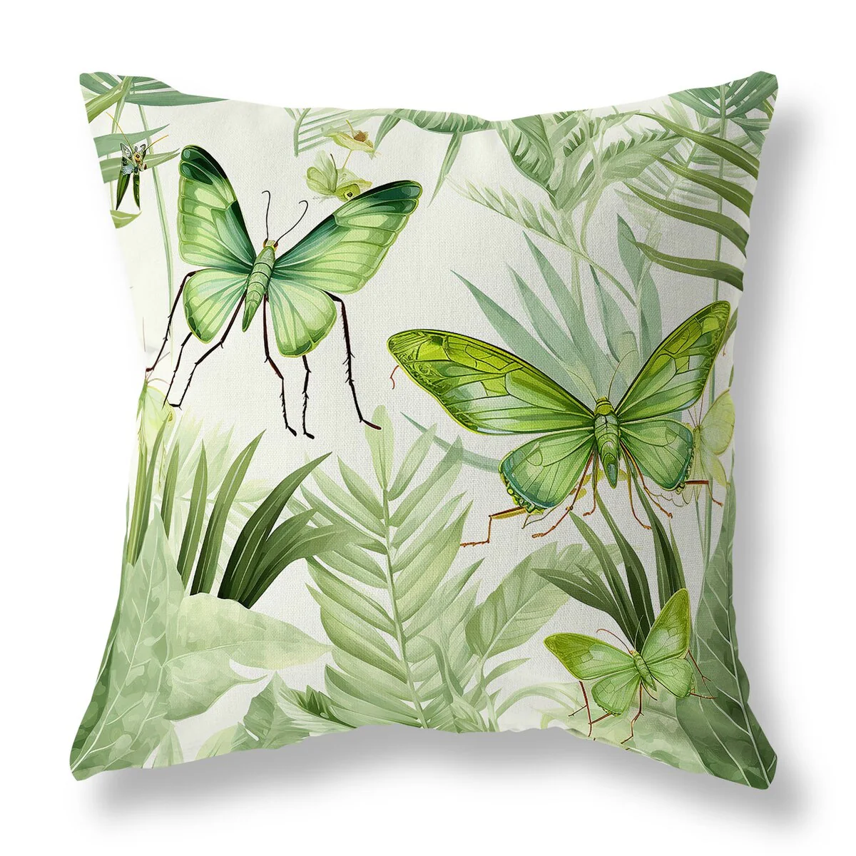 Green And 0 Butterfly Dreams Indoor/Outdoor Throw Pillow Zipper