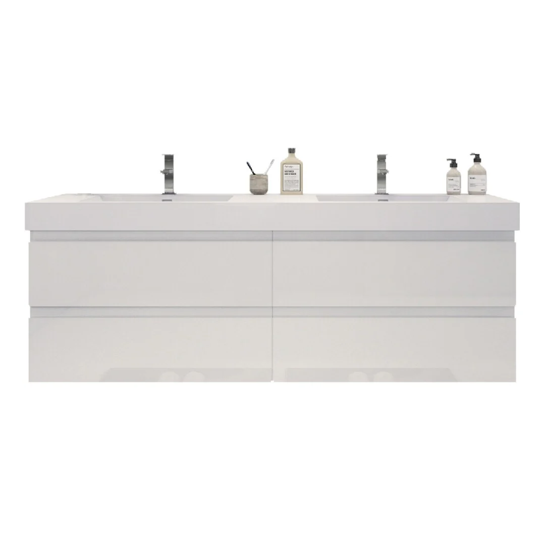 Baillie 72'' Wall-Mounted Vanity with Double Reinforced Acrylic Sink