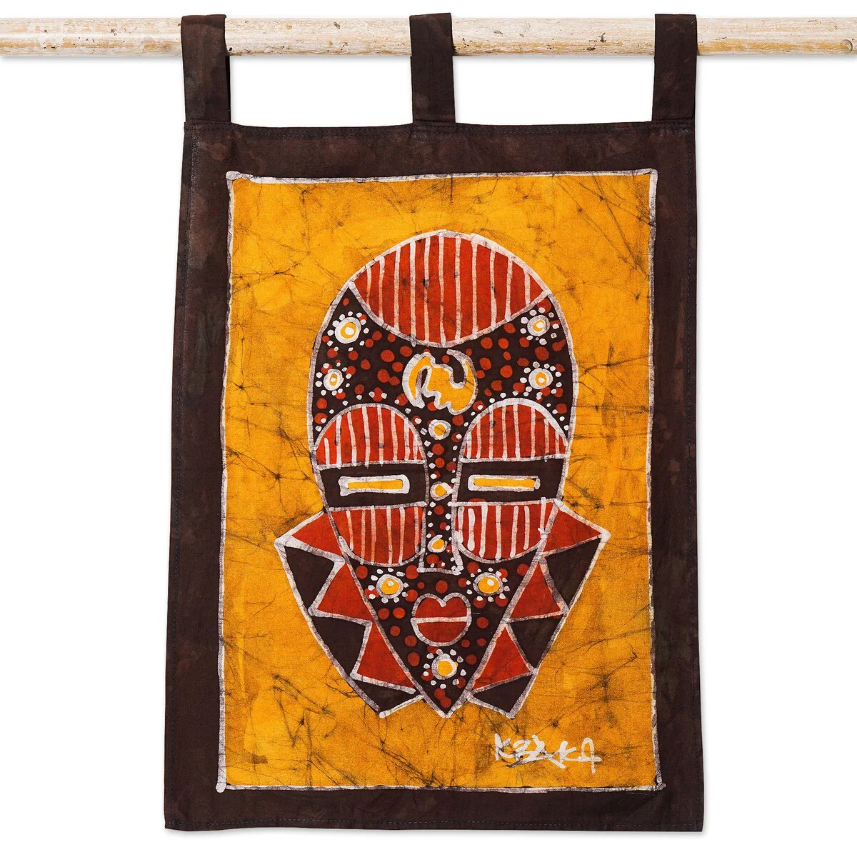 Novica Handmade Golden Silence Cotton Wall Hanging