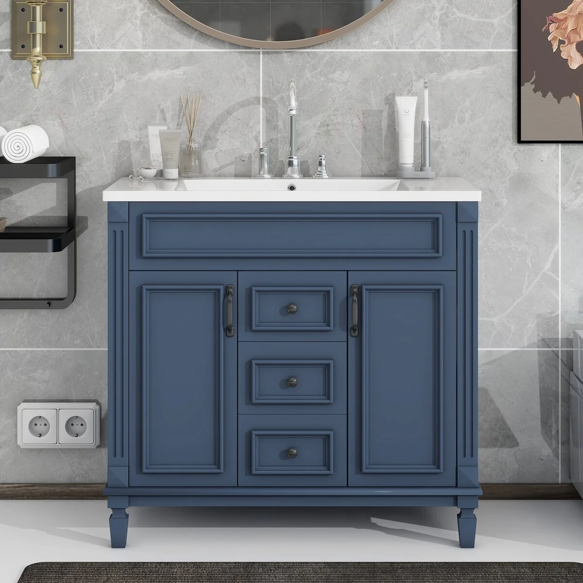 36'' Bathroom Vanity with Top Sink,Bathroom Storage Cabinet