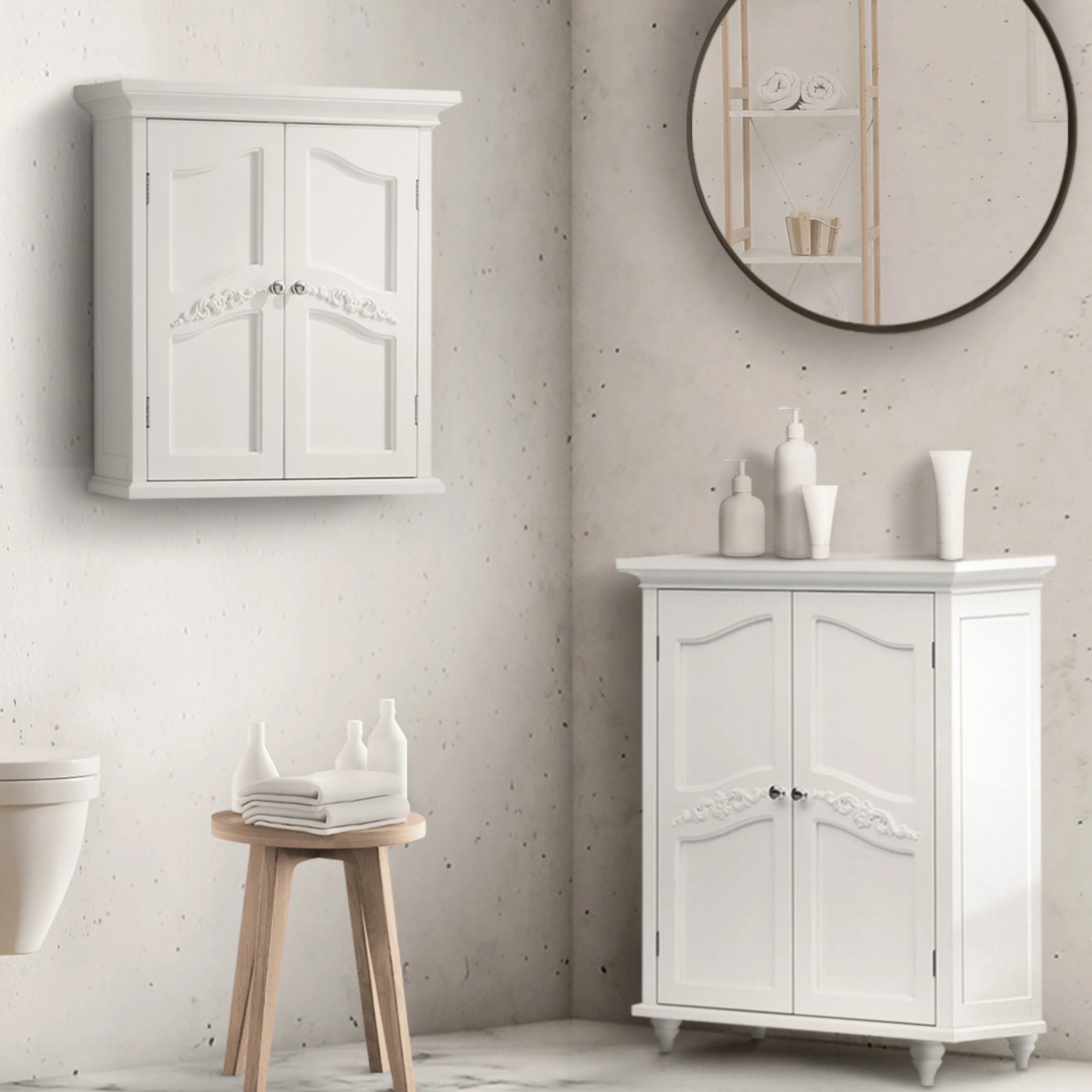 Teamson Home Versailles Freestanding Two-Door Floor Accent Cabinet