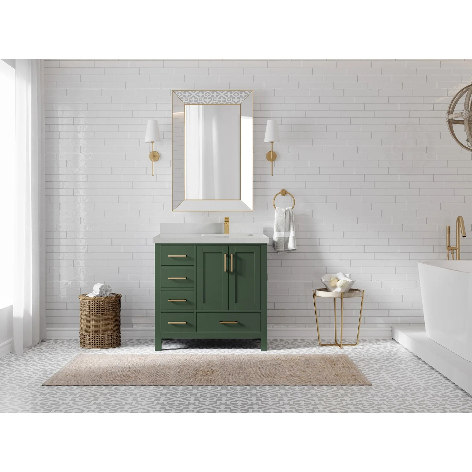 Willow Collections 36 in. W x 22 in. D Malibu Right Offset Sink Bathroom Vanity with Countertop