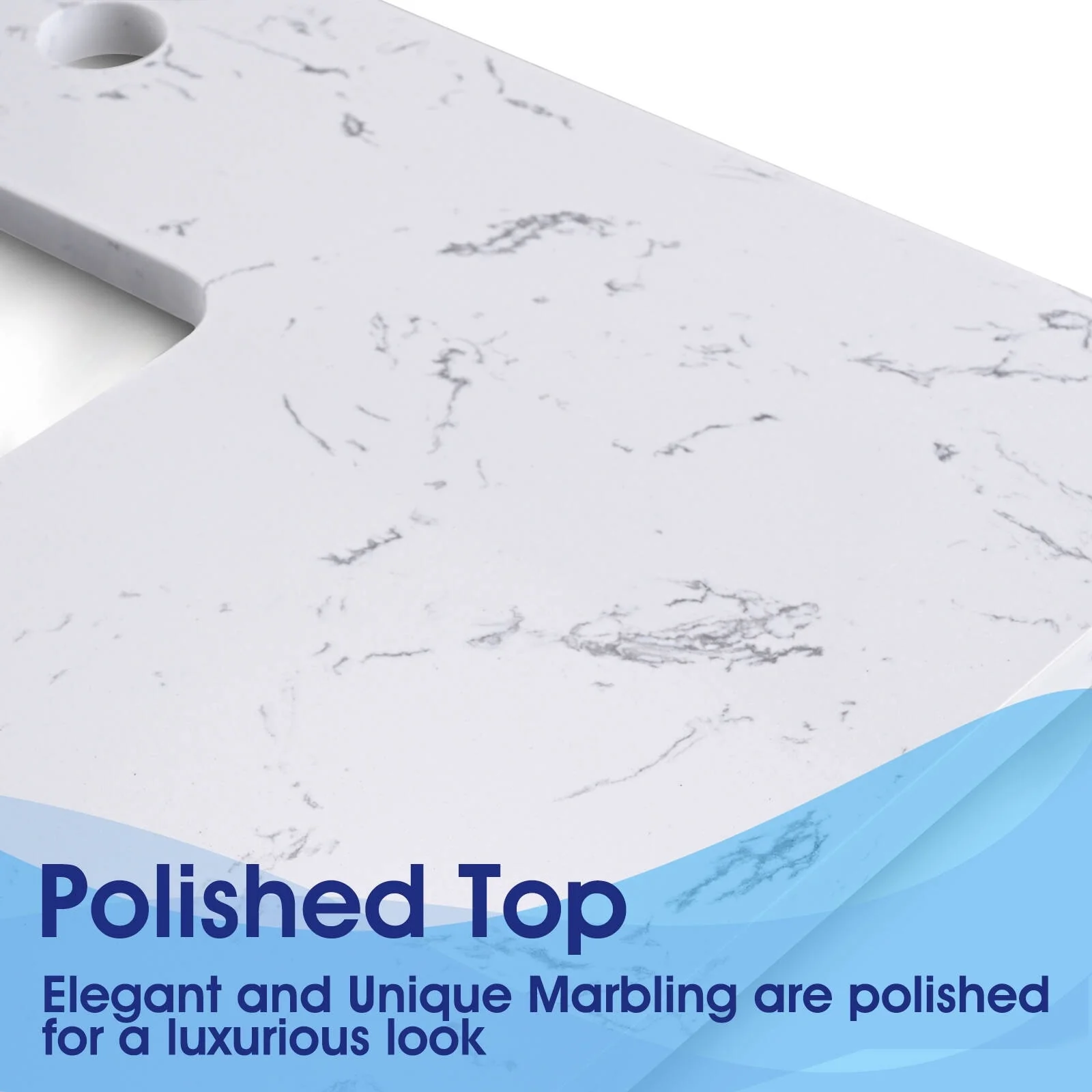 YASINU 60 Inch Engineered Marble Double Sinks Vanity Countertop