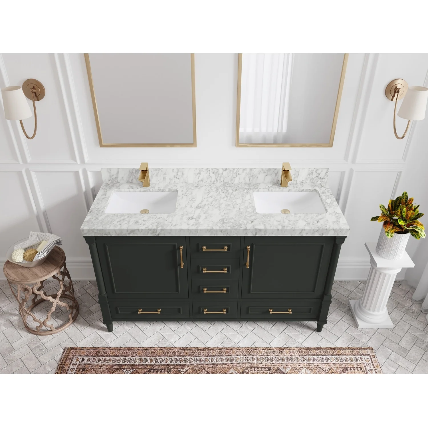 Willow Collections 60 in. W x 22 in. D Aberdeen Double Sink Bathroom Vanity with Countertop