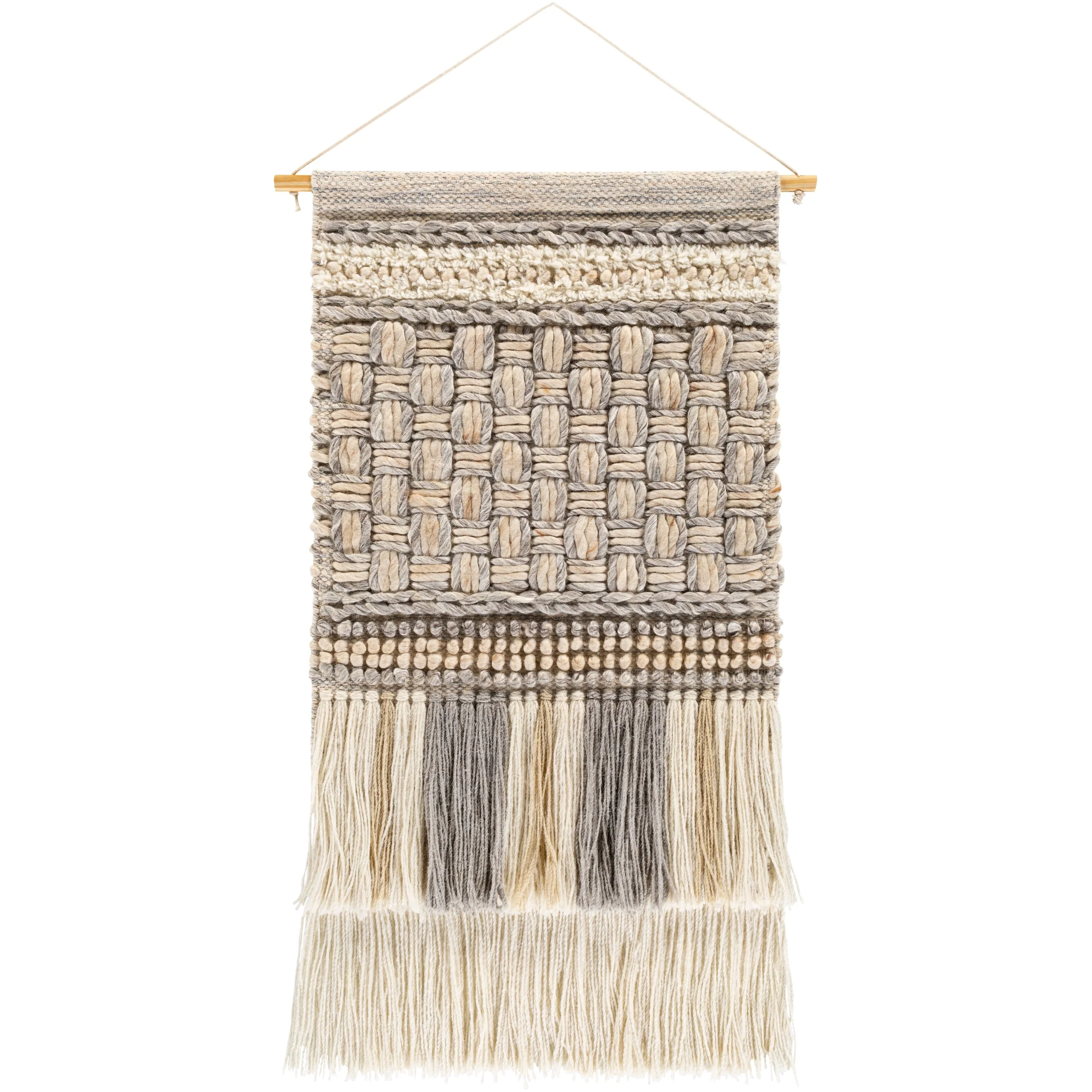 Livabliss Hatty Boho Textured & Tasseled Wall Hanging - 32