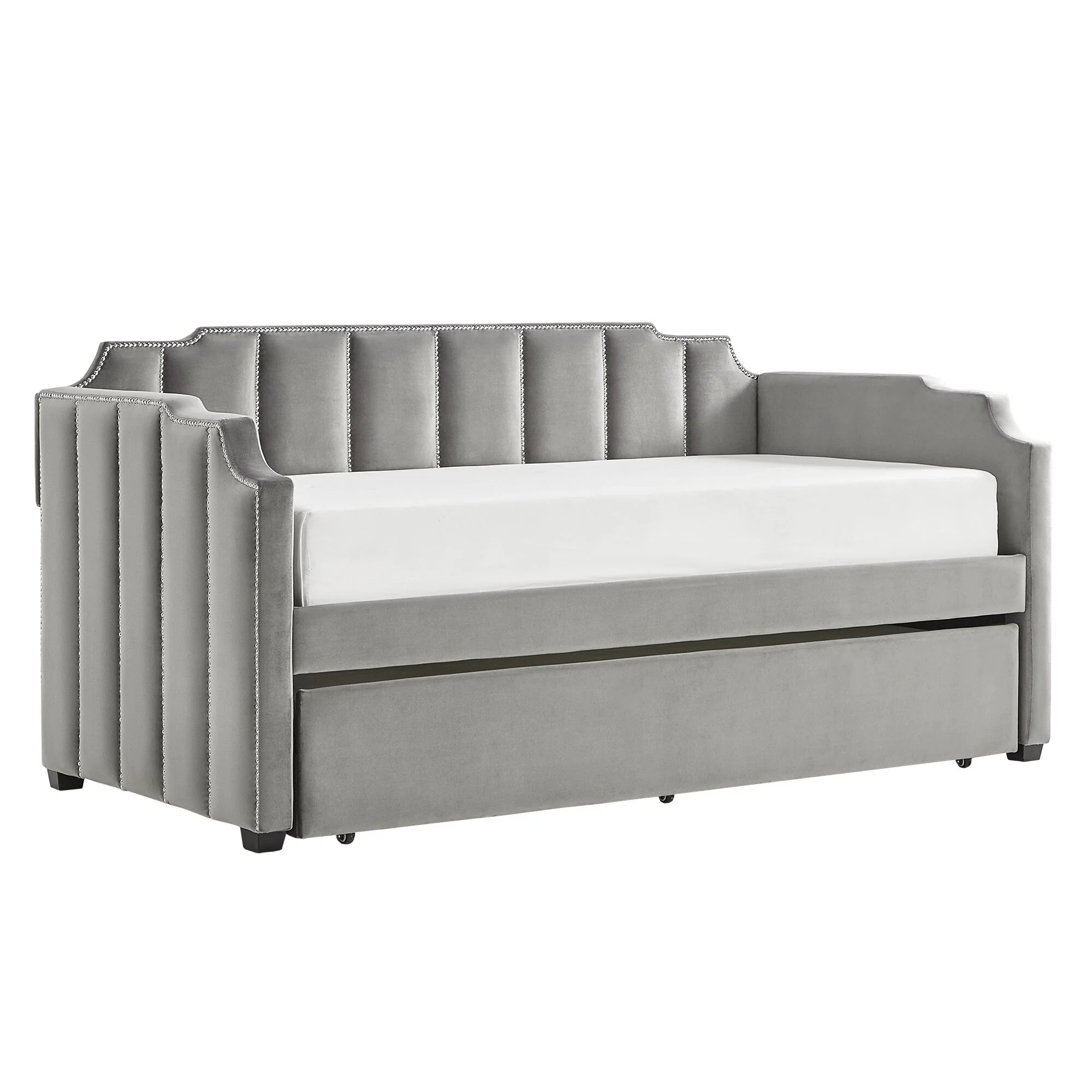 Chareau Glam Grey Velvet Daybed by iNSPIRE Q Modern