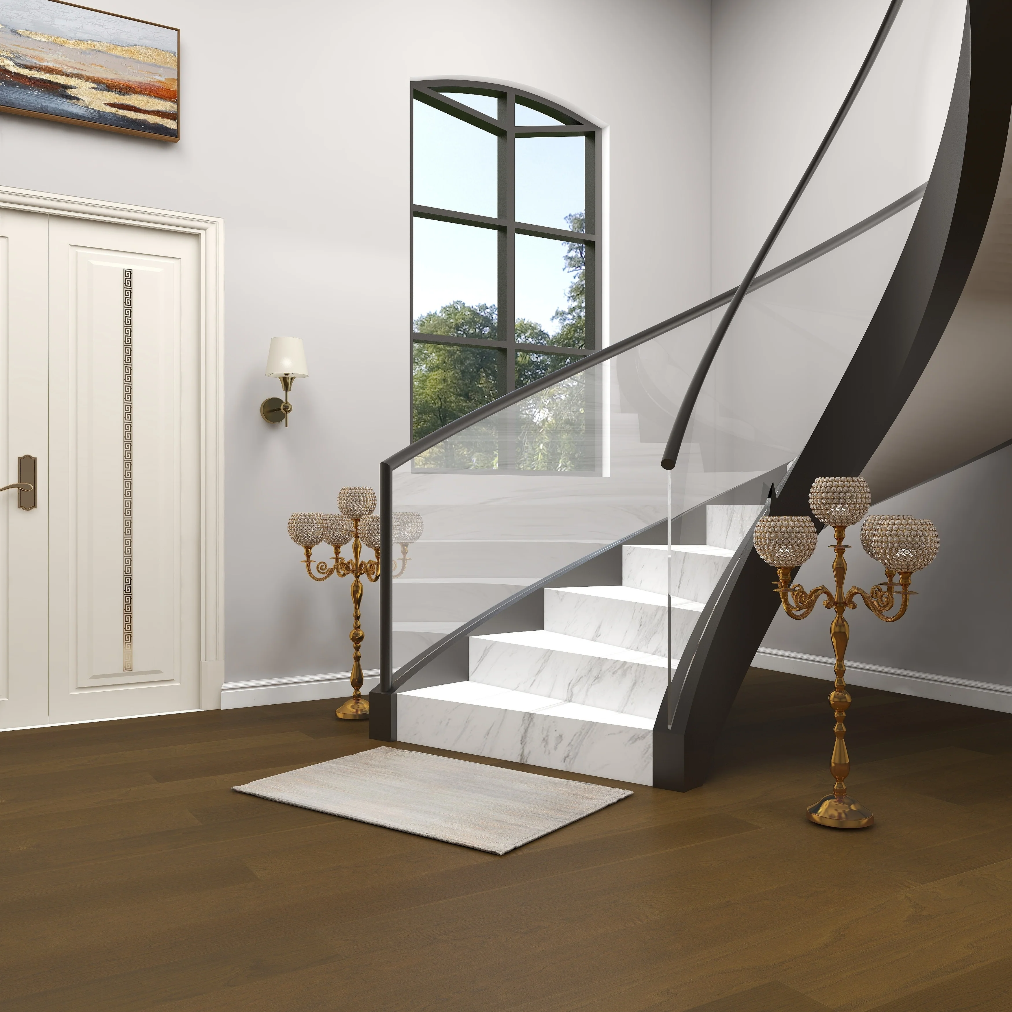 Gold Aluminum Metal Candelabra - 24 x 24 x 40