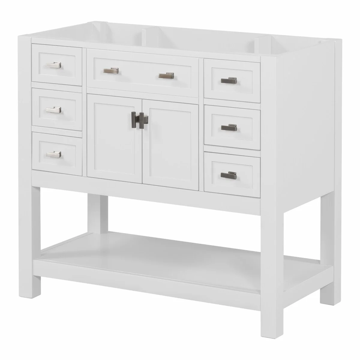 36'' Bathroom Vanity Modern Bathroom Storage Cabinet with 6 Drawers