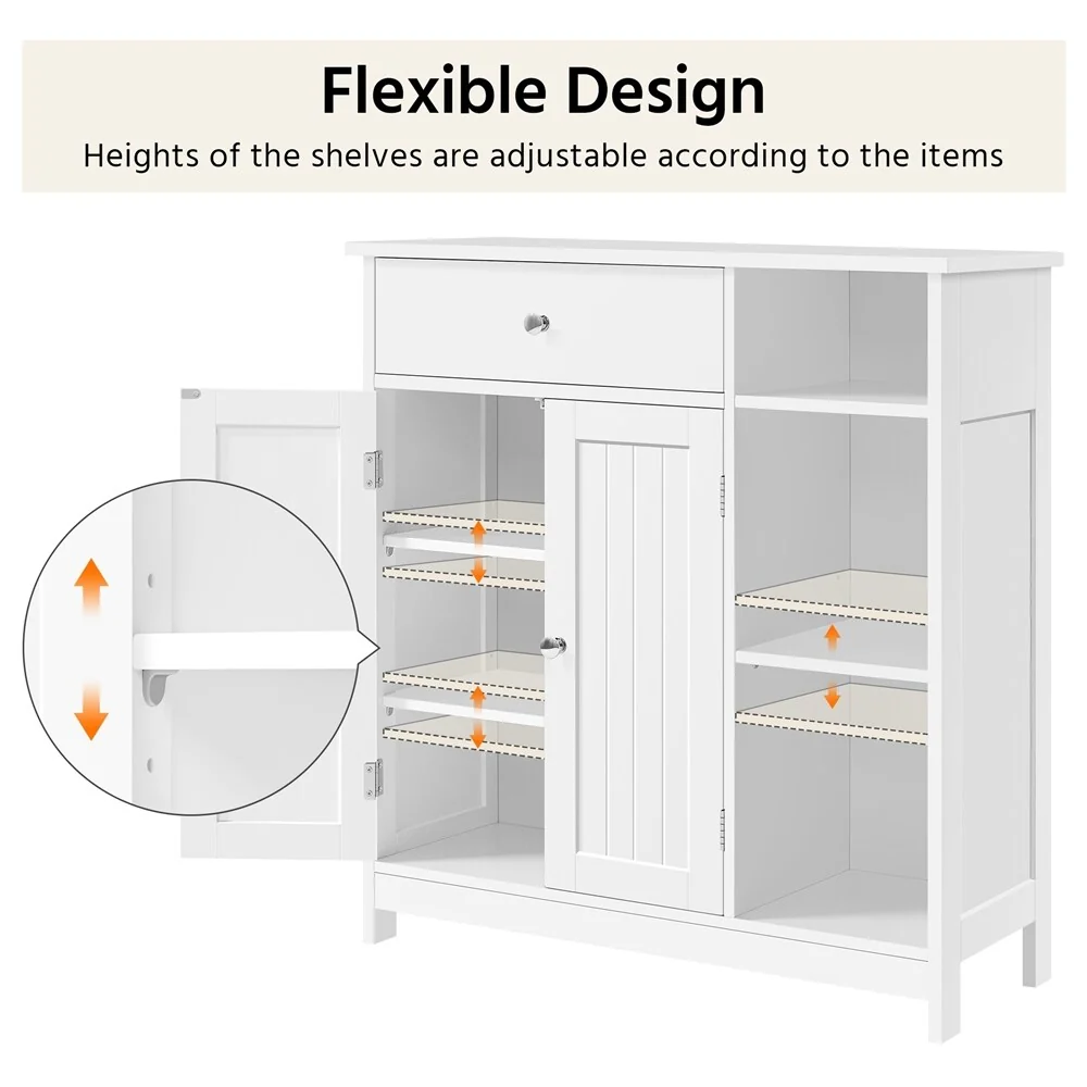 Yaheetech Free-Standing Bathroom Floor Cabinet with Adjustable Drawer