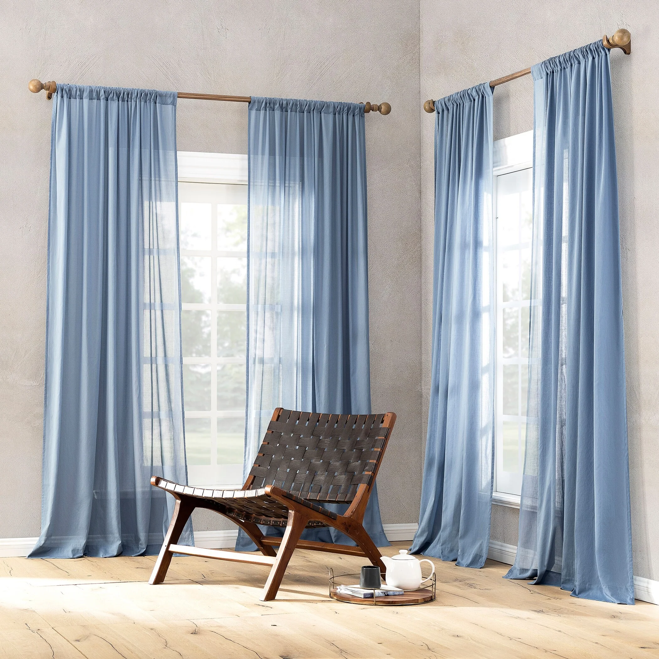 Archaeo Cotton Sheer Curtain, Single Panel