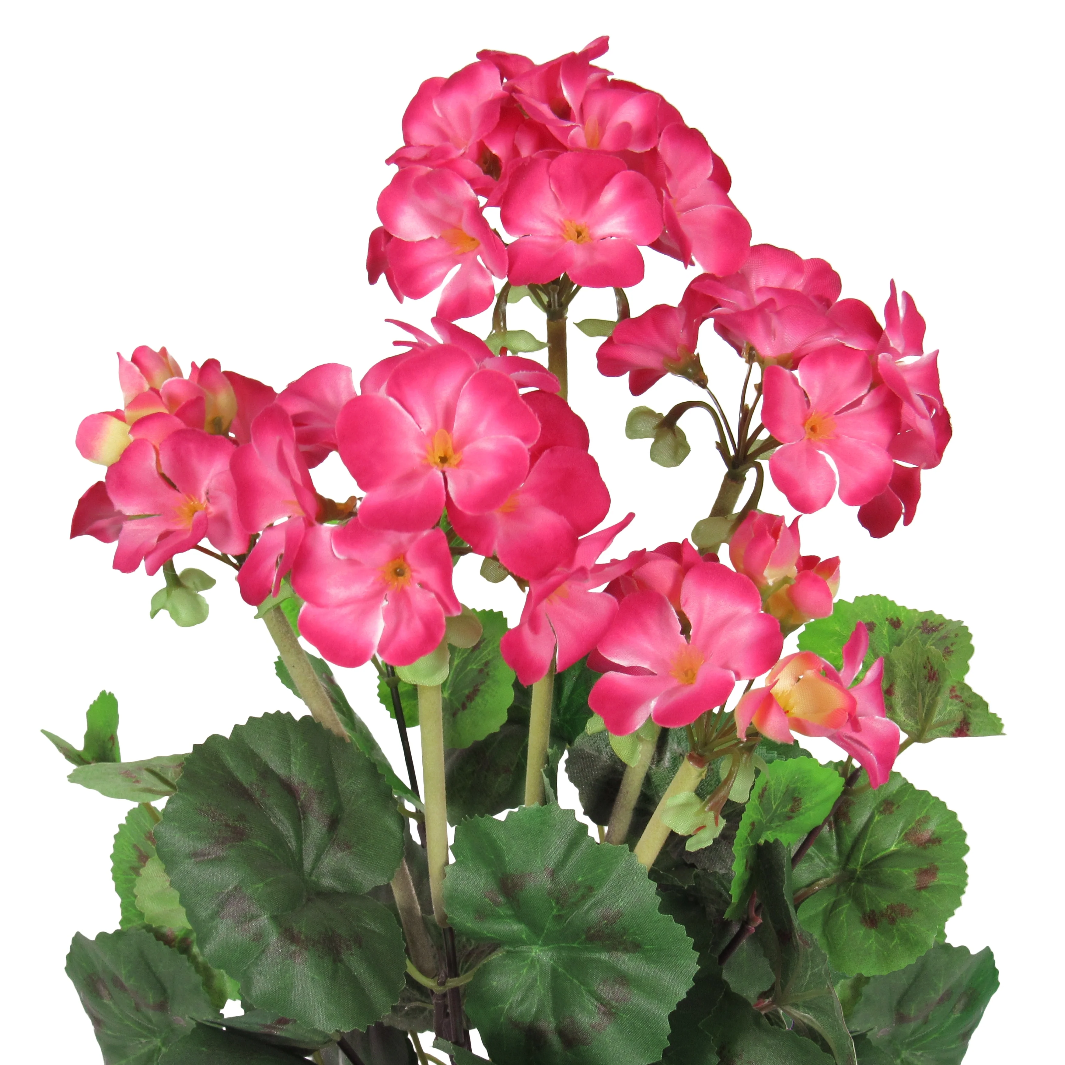 Set of 2 Beauty Pink Artificial Geranium Flower Stem Bush Bouquet 16in - 16