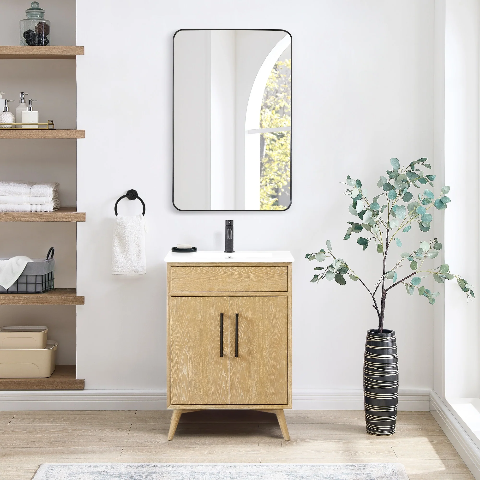 Delhi Bath Vanity with White Ceramic Basin Top without Mirror