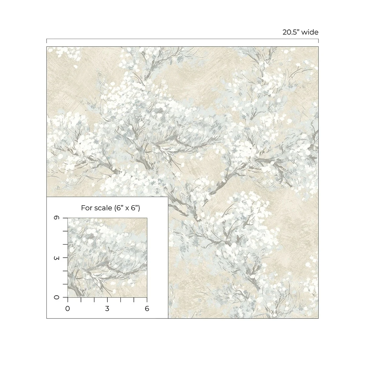 NextWall Cherry Blossom Grove and Stick Wallpaper