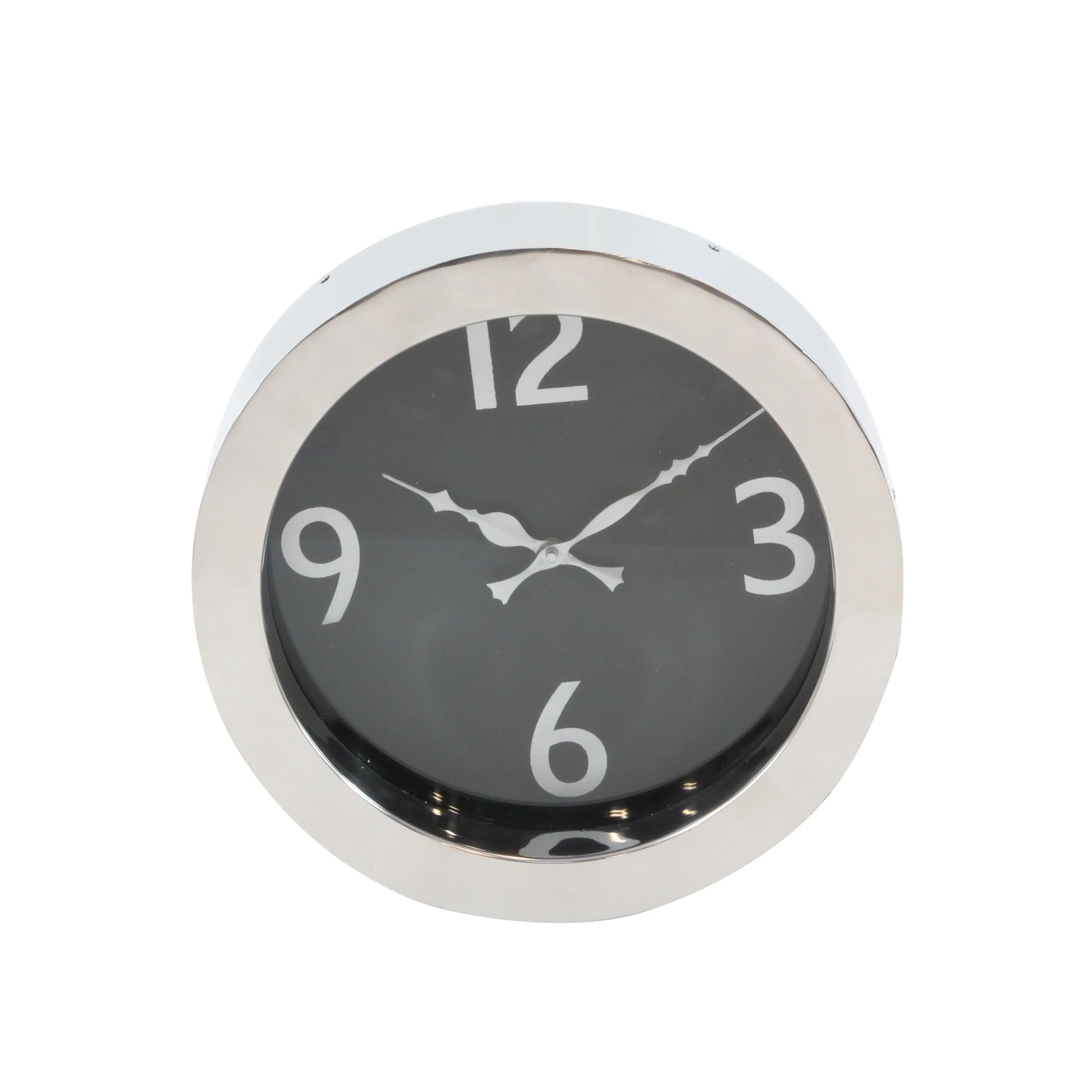 Silver Stainless steel Natural Wall Clock, 12 x 12 x 3 - 12 x 3 x 12 - 12 x 3 x 12