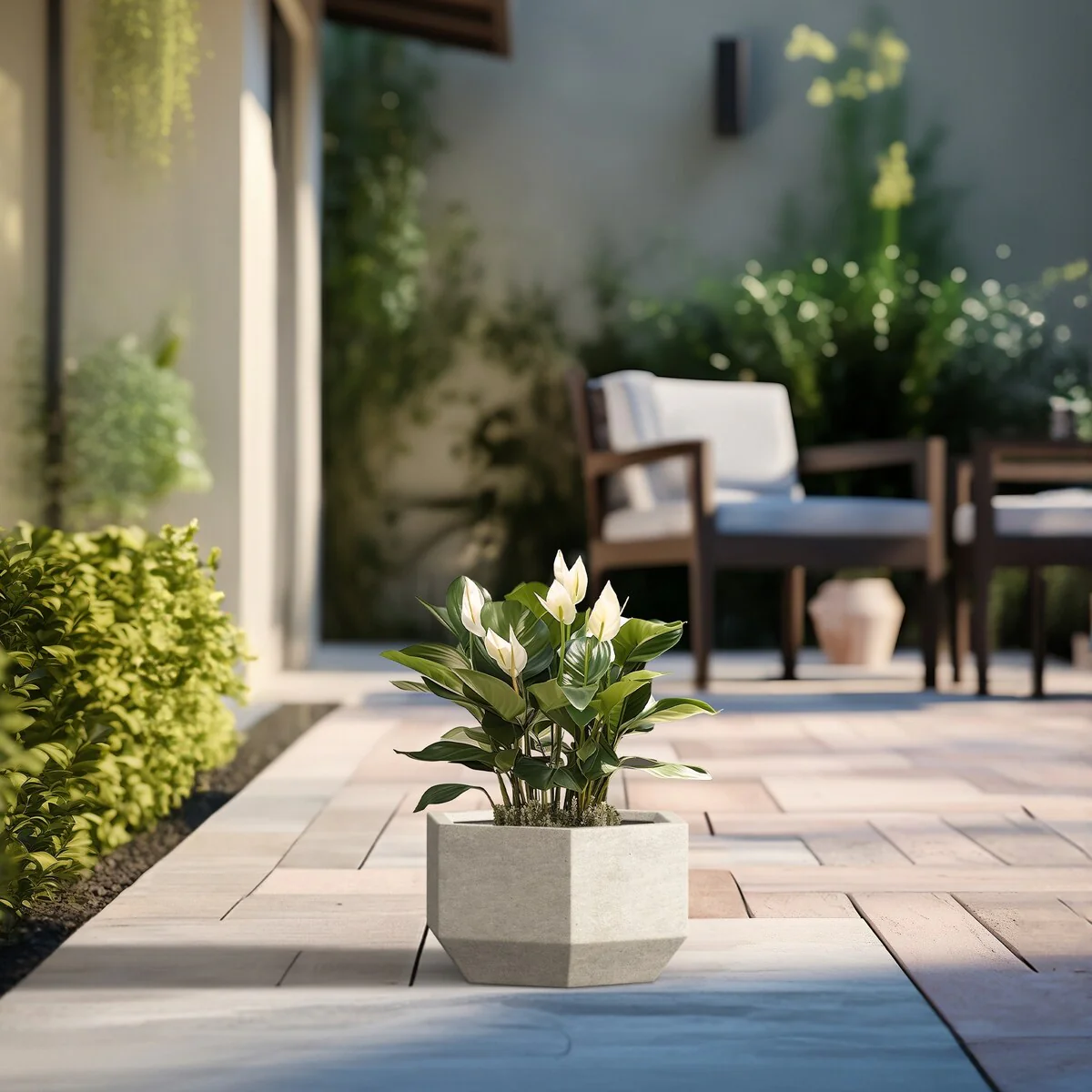 Concrete Geometric Plant Pots / Large Indoor and Outdoor flower Planters