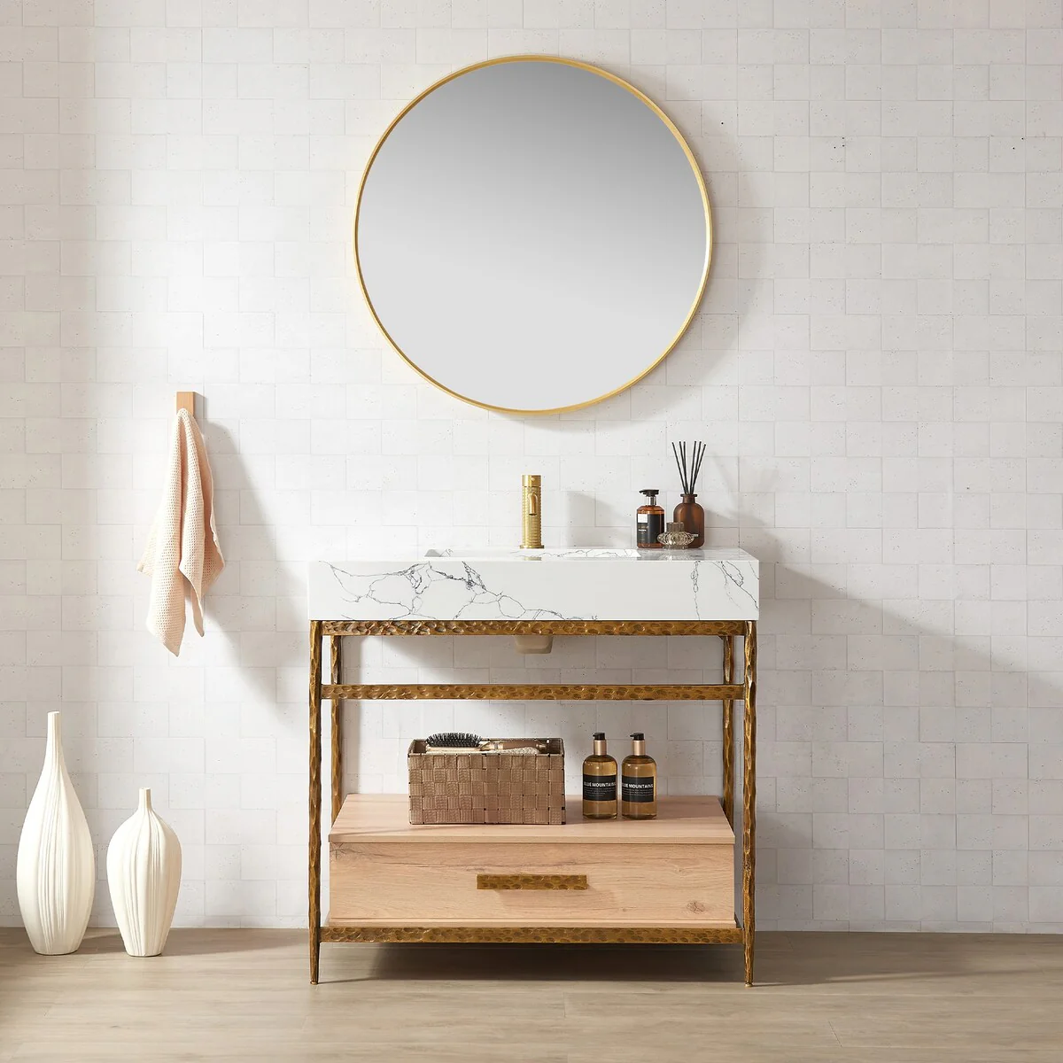 Dhaka Bath Vanity with Composite Stone Top without Mirror