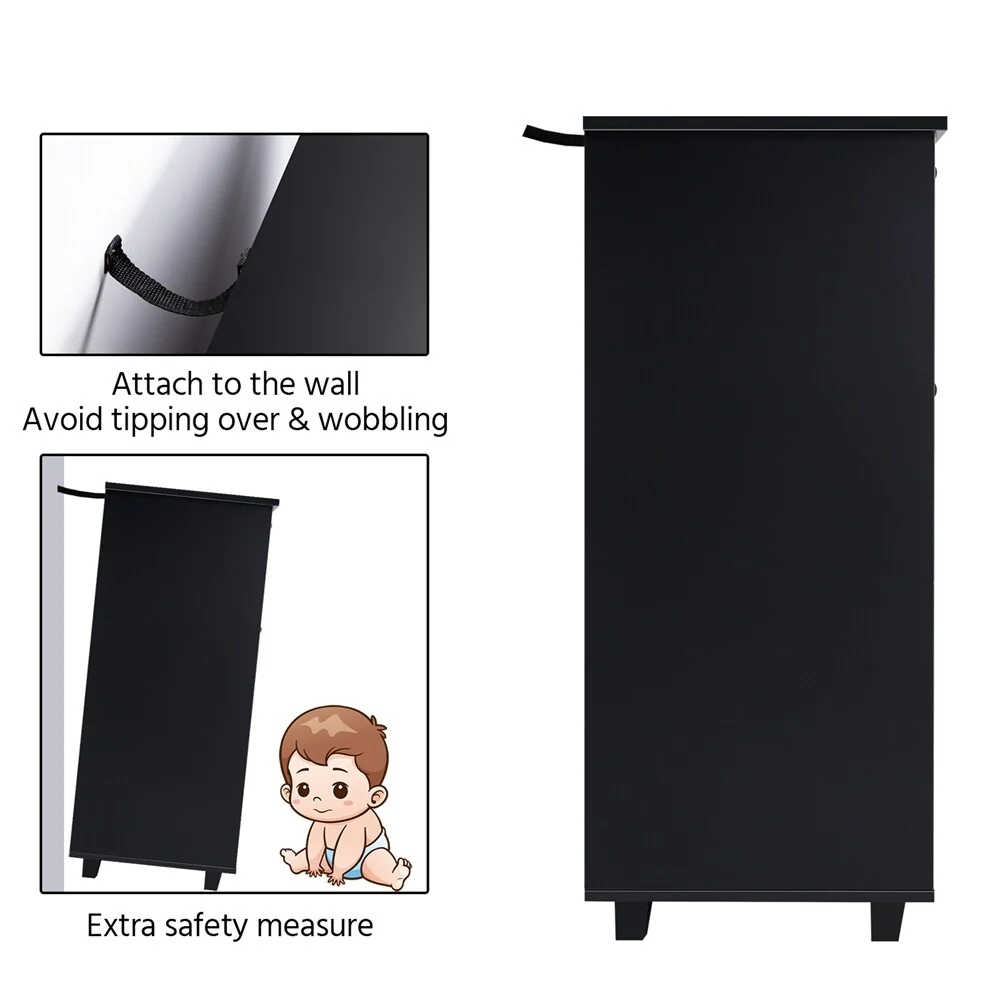 Yaheetech 4 Tier Shoe Storage Cabinet 1 Drawer Closed Adjustable Shoes Rack - 31 x 15 x 34'' (L x W x H)