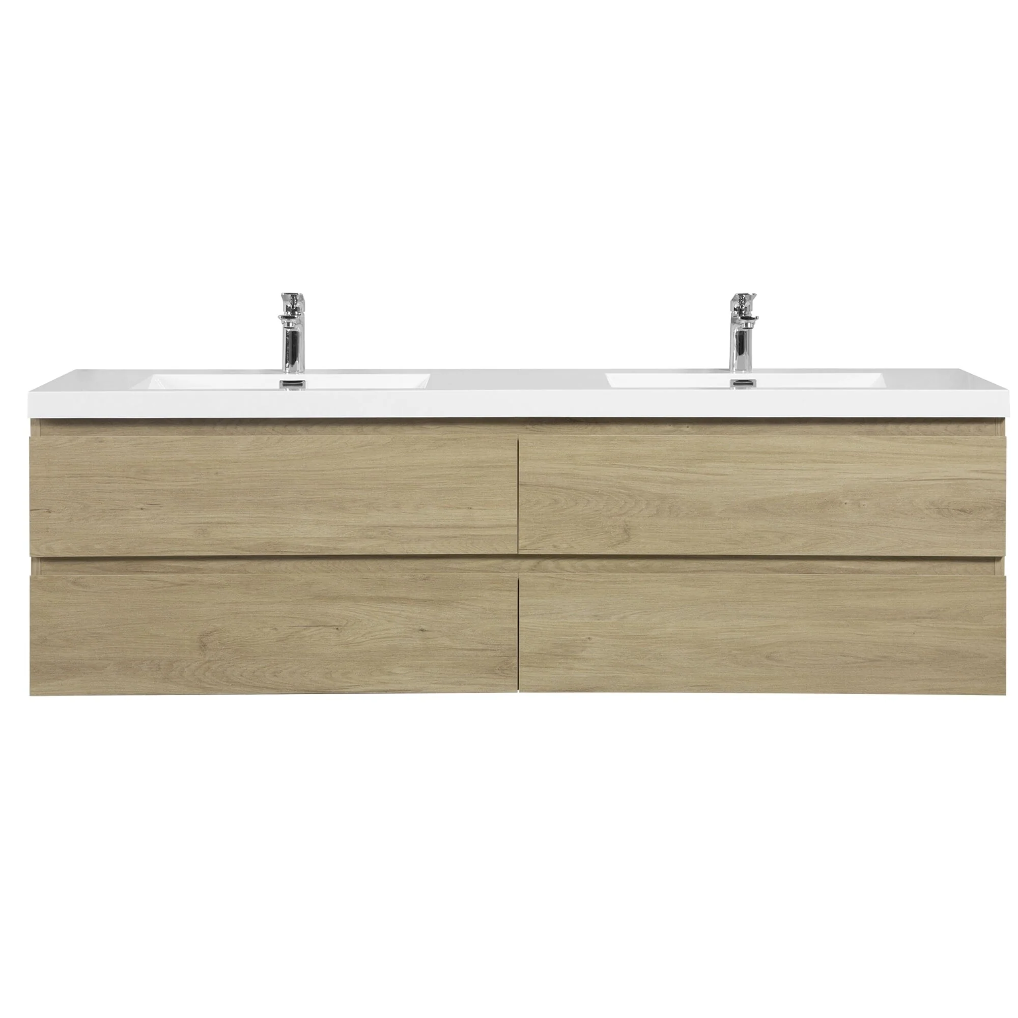 MDF Floating Bathroom Vanity with Integrated Resin Sink