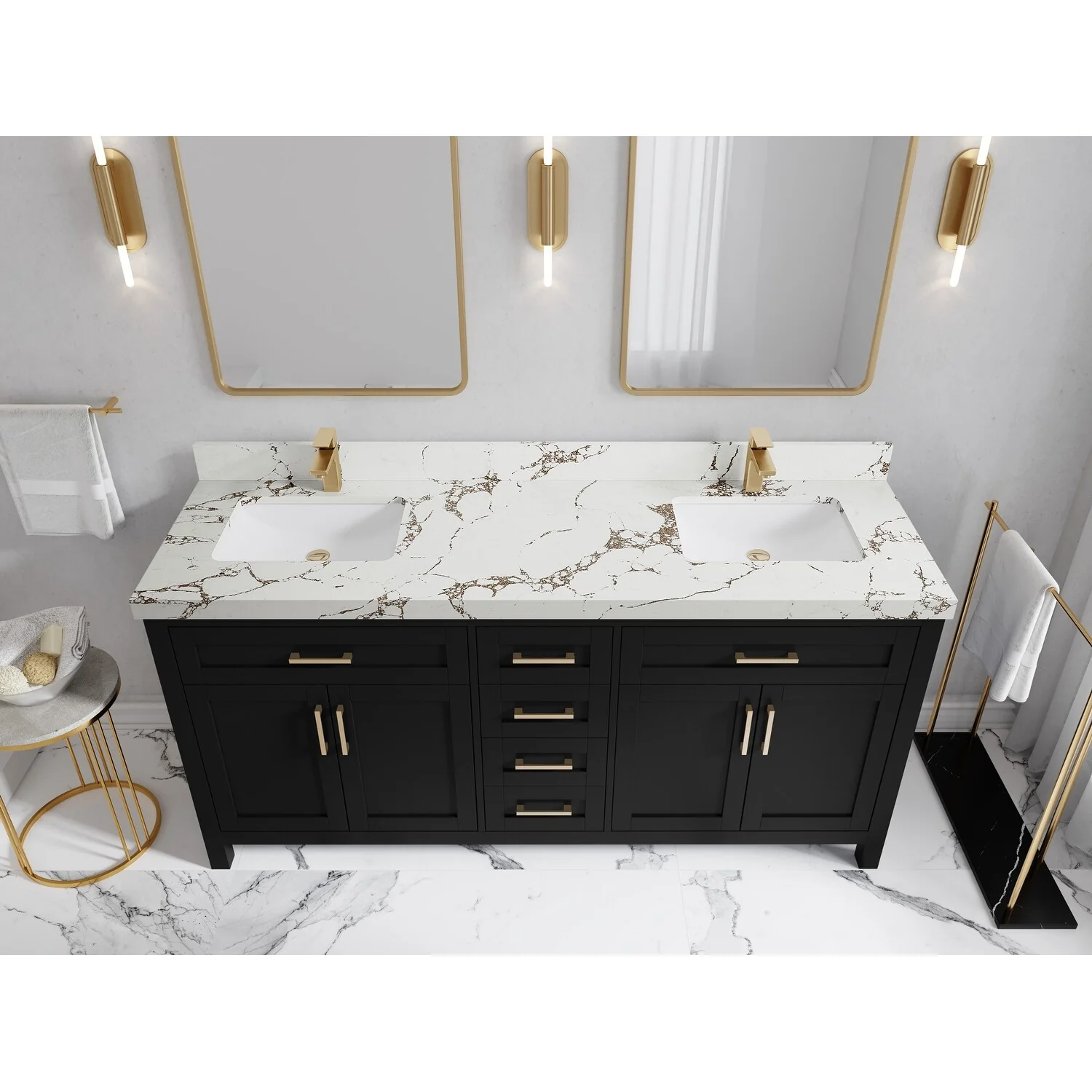 Willow Collections 72 in. W x 22 in. D Cambridge Double Sink Bathroom Vanity with Countertop