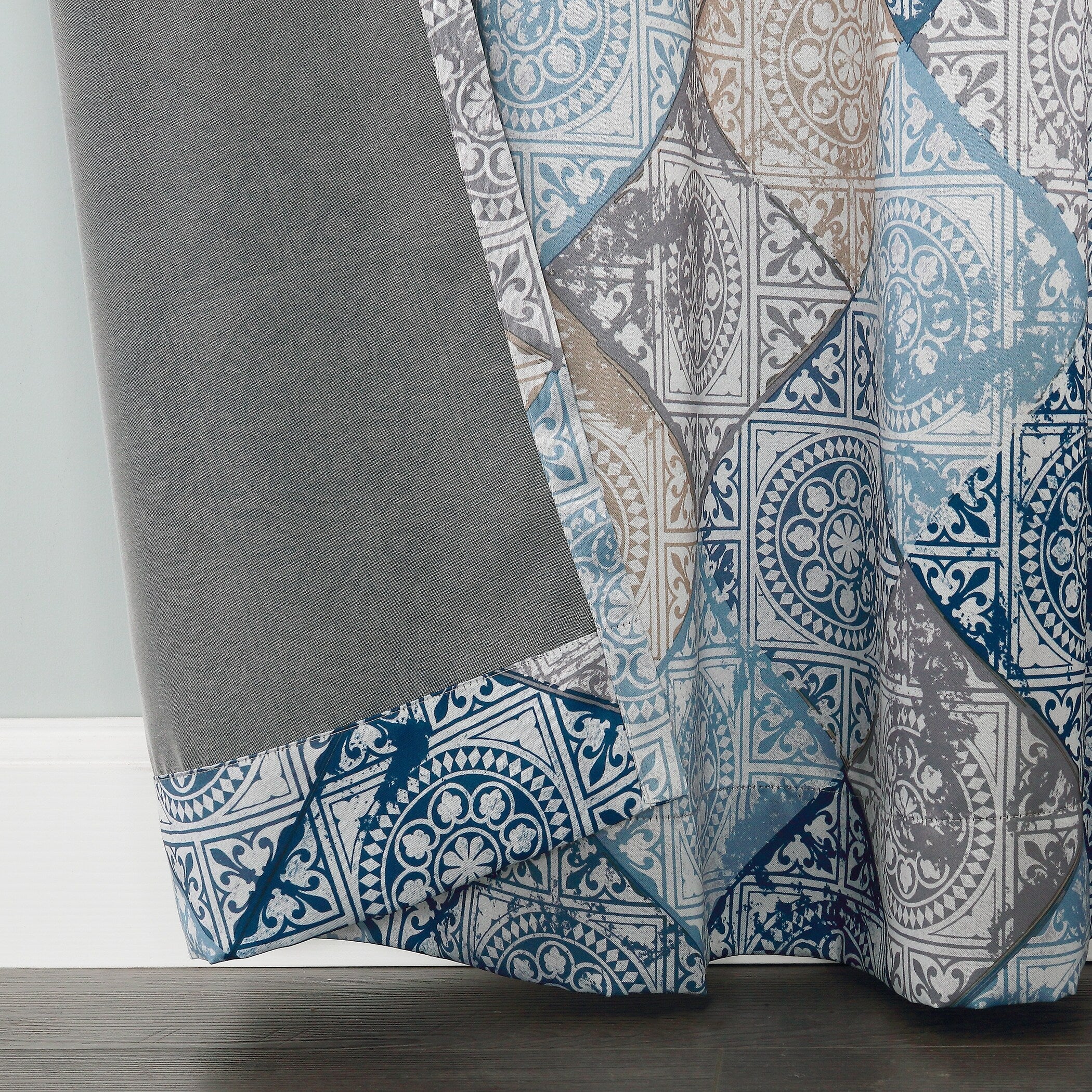 Sun Zero Sahar Global Medallion Print Room Darkening Grommet 1-Piece Curtain Panel, Single Panel