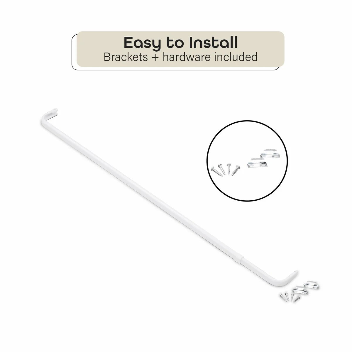 ACHIM Fantasia Single Curtain Rod 2.5