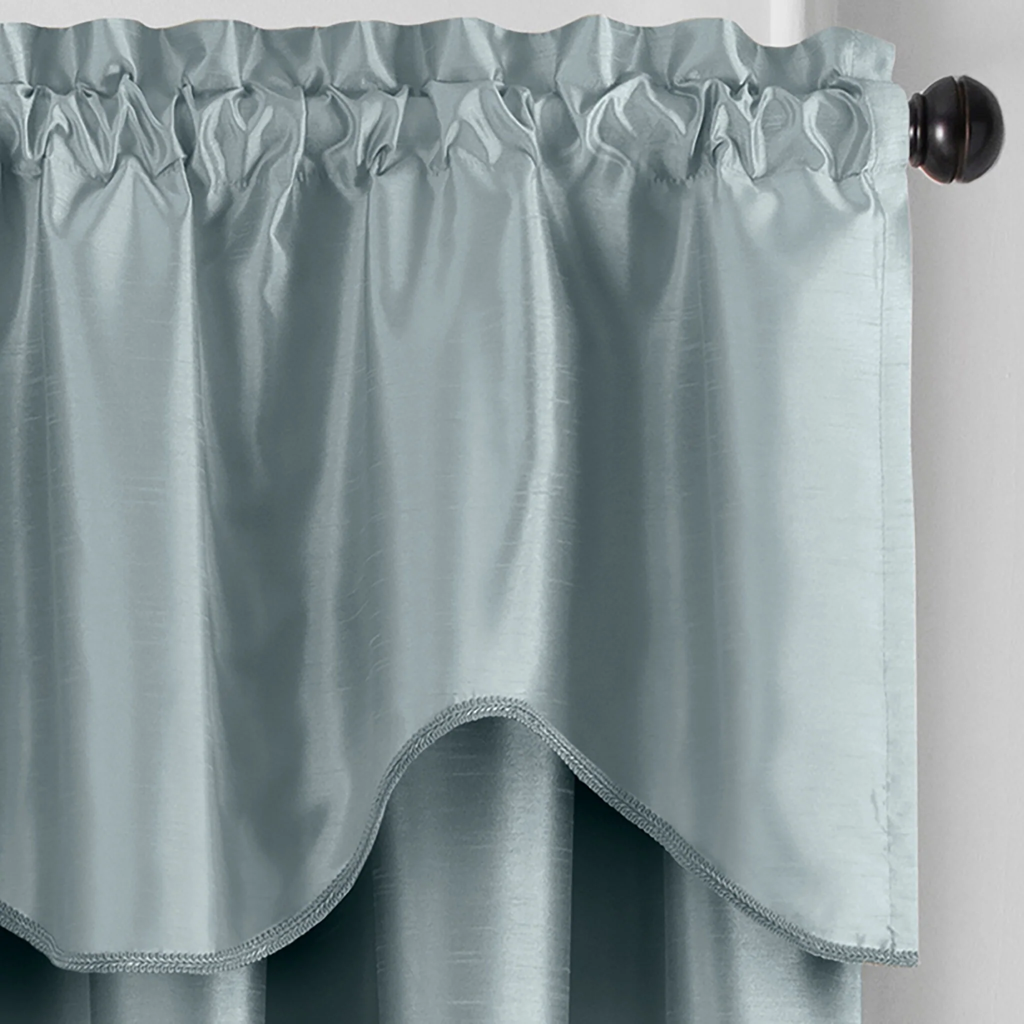 Gracewood Hollow Foster Faux Silk Scalloped Window Valance - 50